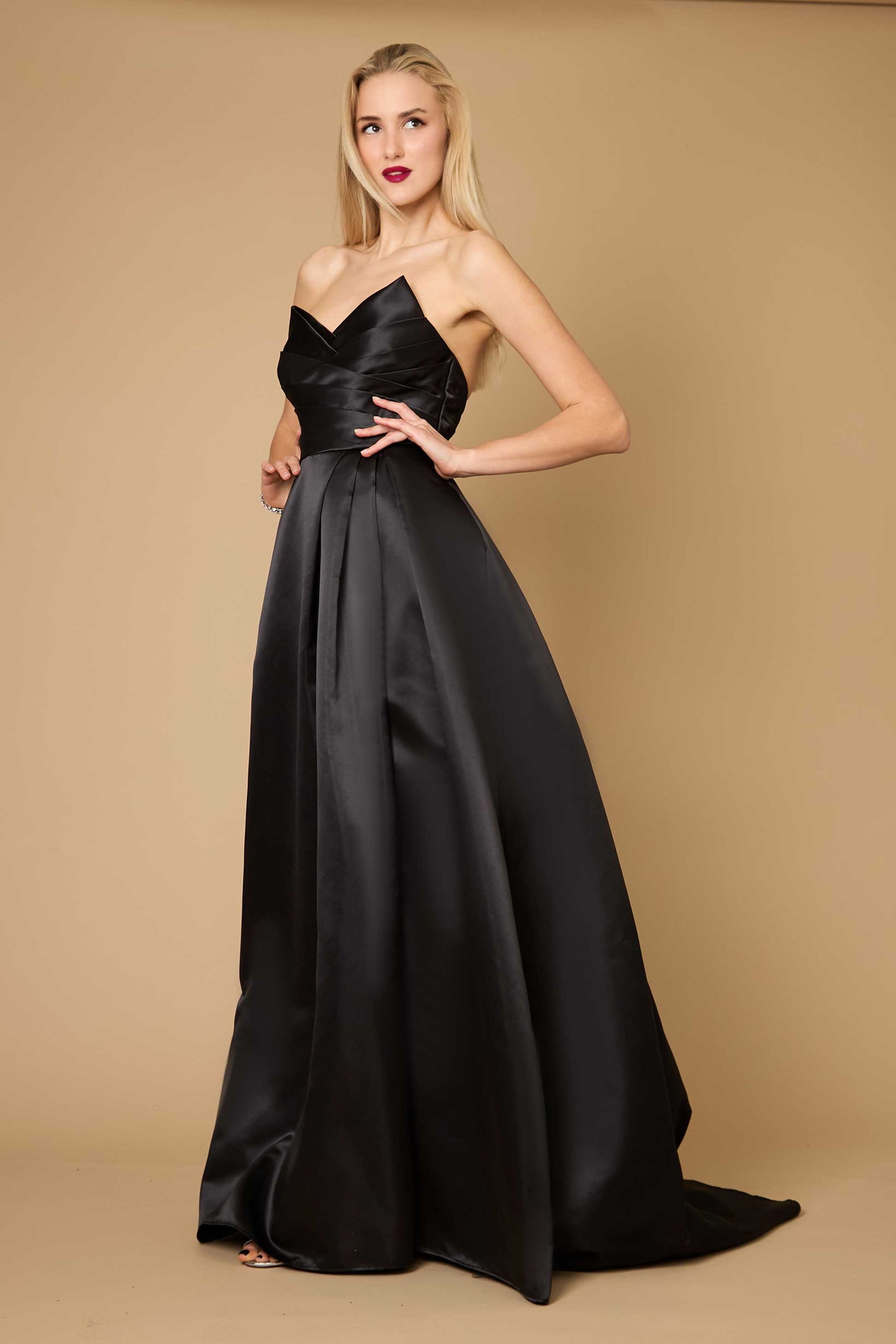 Black Wedding Dresses Long Strapless Black Wedding Dress 