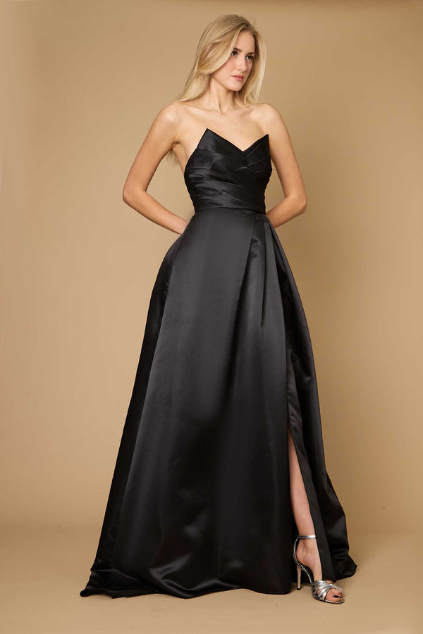 Timeless Black Formal Ball Gown - Strapless Satin Dress for Prom and Gala - Size 20 Timeless Black Formal Ball Gown - Strapless Satin Dress for Prom and Gala - Size 20