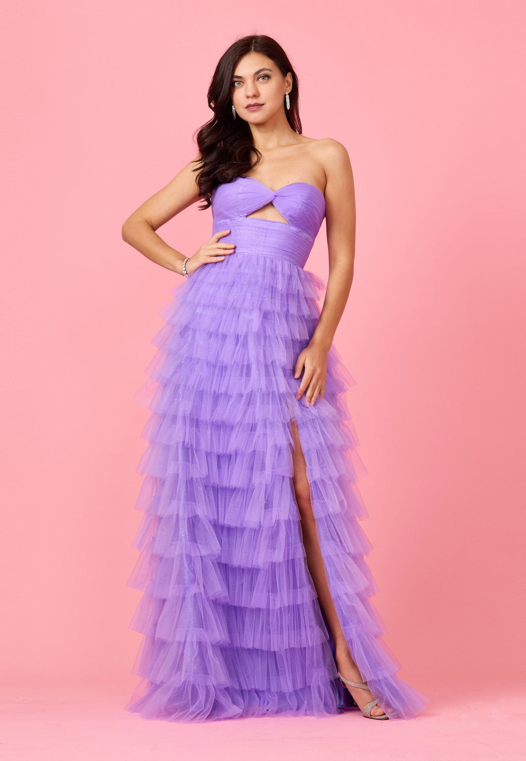 Strapless Ruffle Skirt Prom Ball Gown Full-Length Formal Dress The Dress Outlet Strapless Ruffle Skirt Prom Ball Gown Full-Length Formal Dress The Dress Outlet