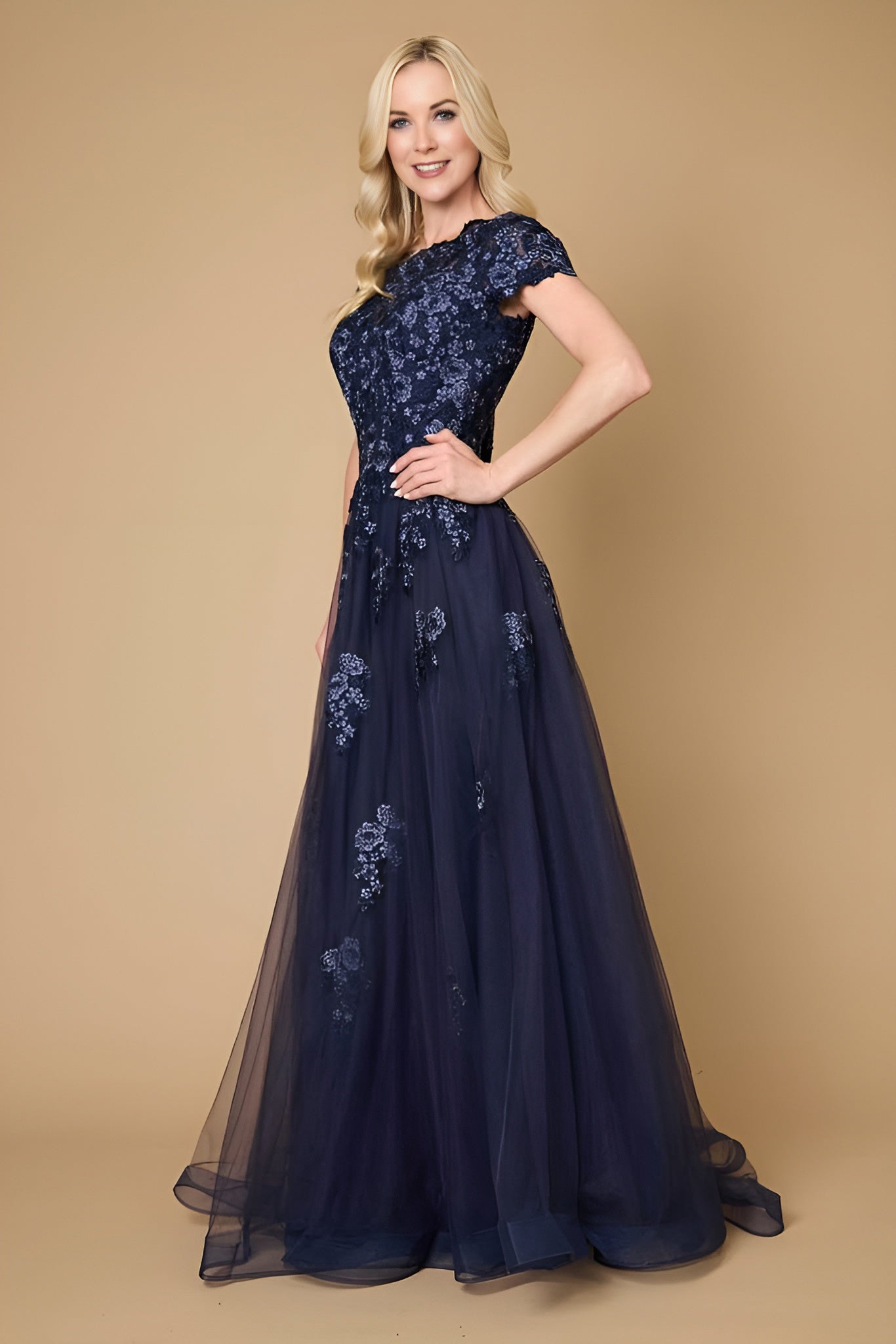 Navy Long Lace Navy Mother of the Bride Dress Mother of the Bride Dresses