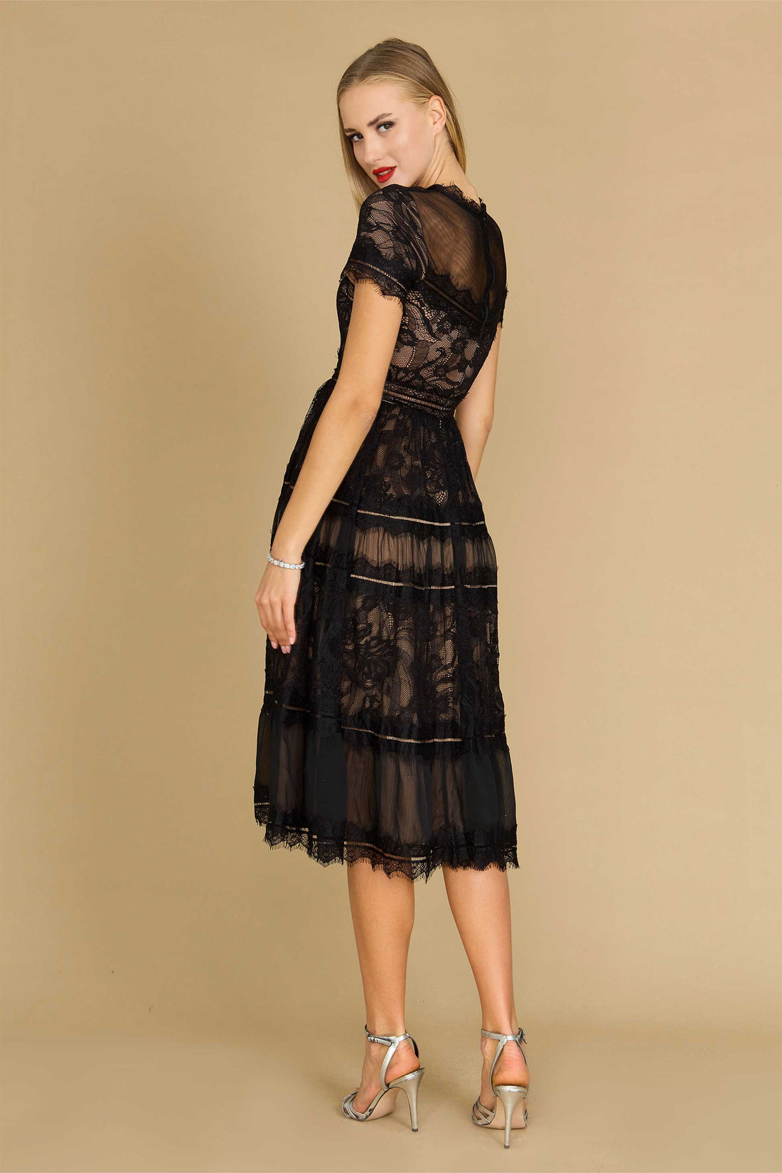 Black Dylan & Davids Midi Lace Formal Black Cocktail Dress for $79.99