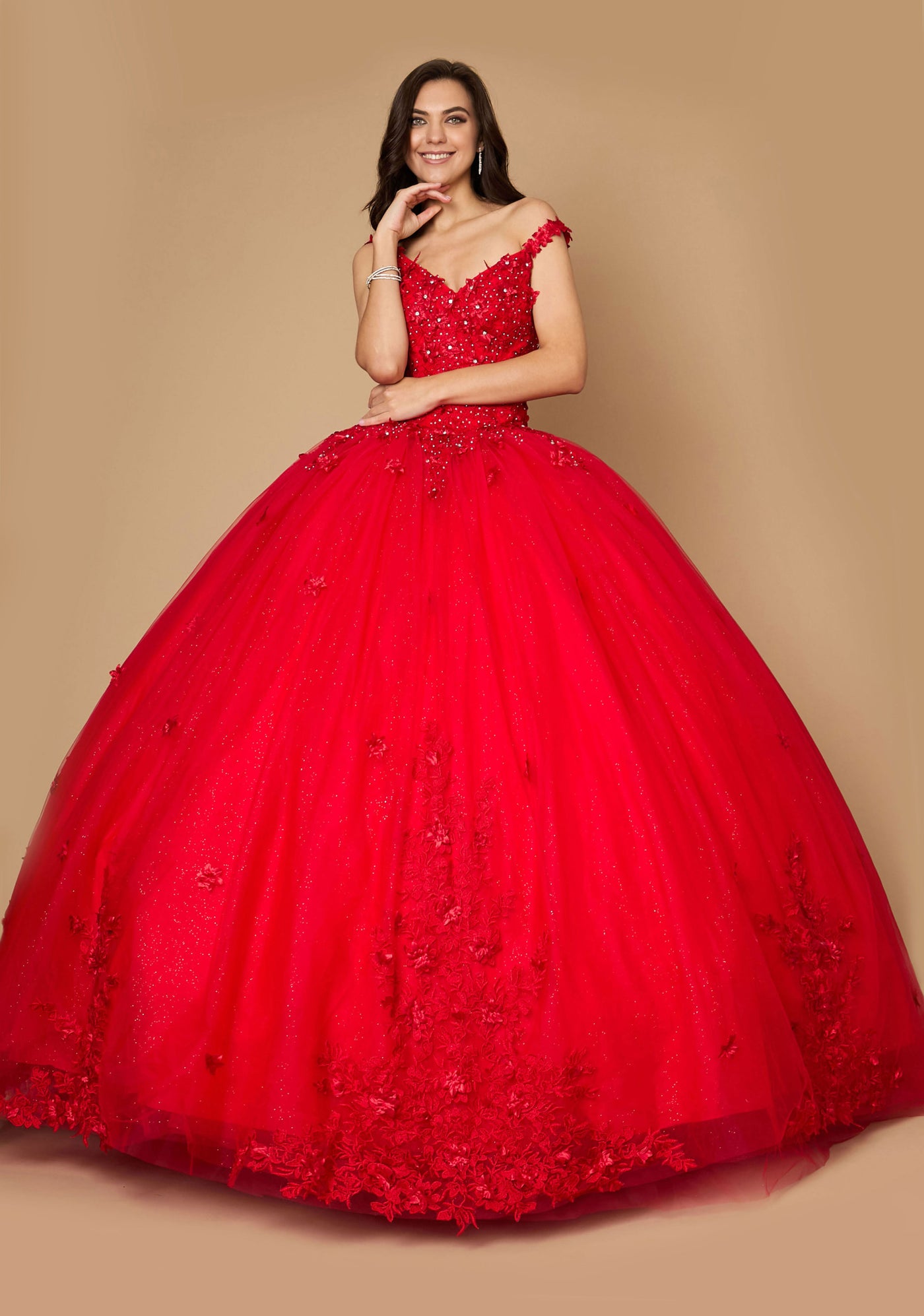 Quinceniera Dresses Long Sweet 16 Quinceanera Ball Gown Red