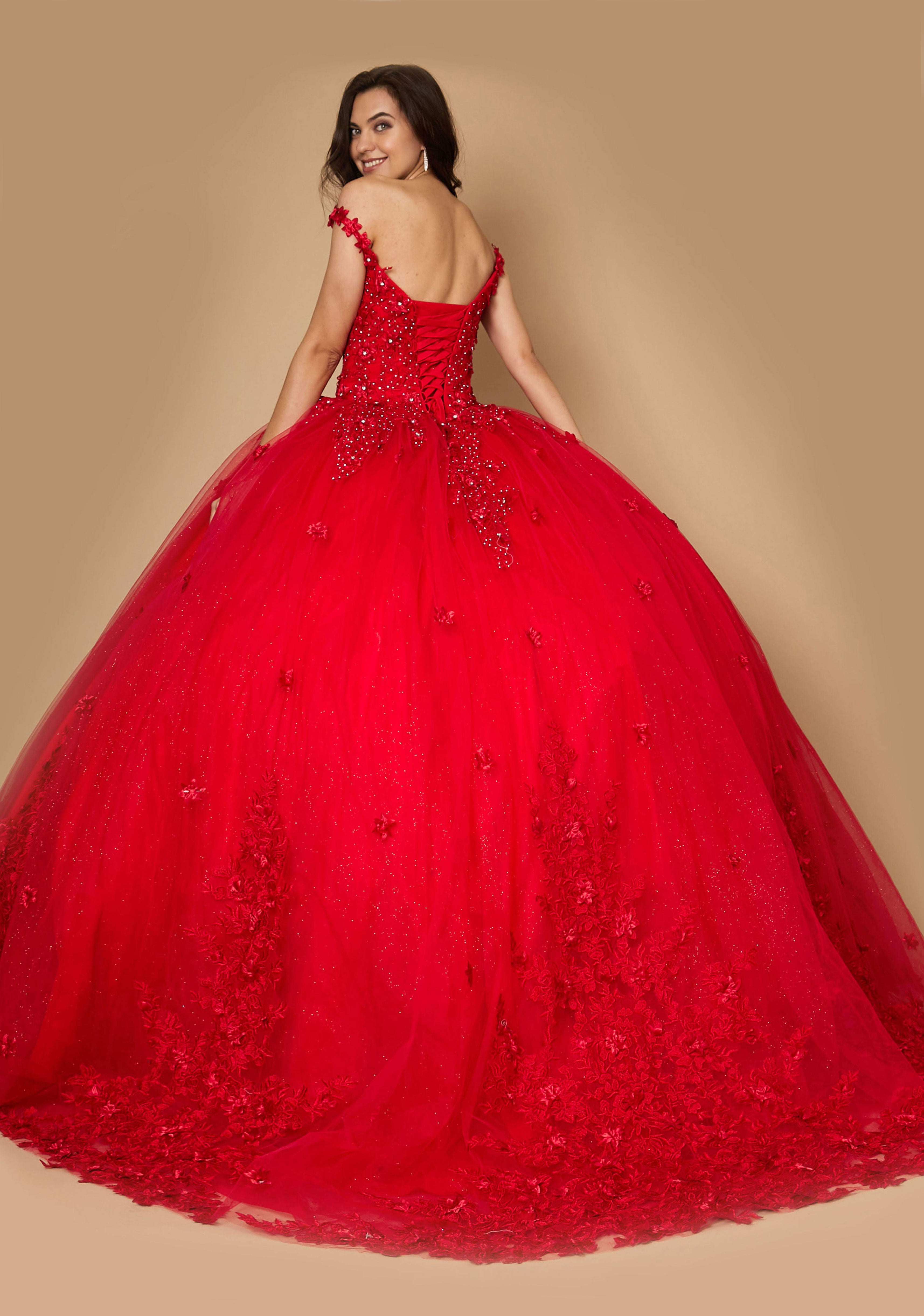 Quinceniera Dresses Long Sweet 16 Quinceanera Ball Gown Red
