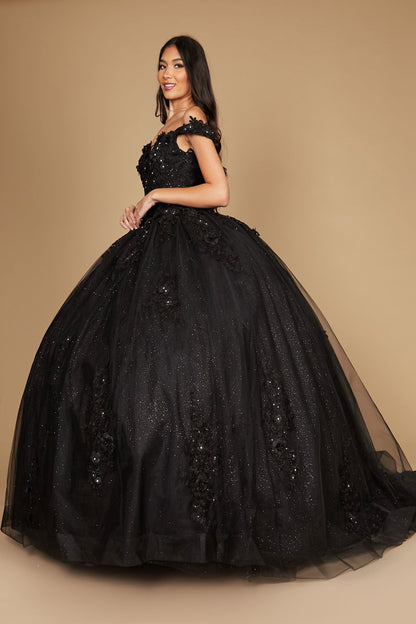 Black Wedding Dresses Glitter Off Shoulder Long Black Wedding Dress Black