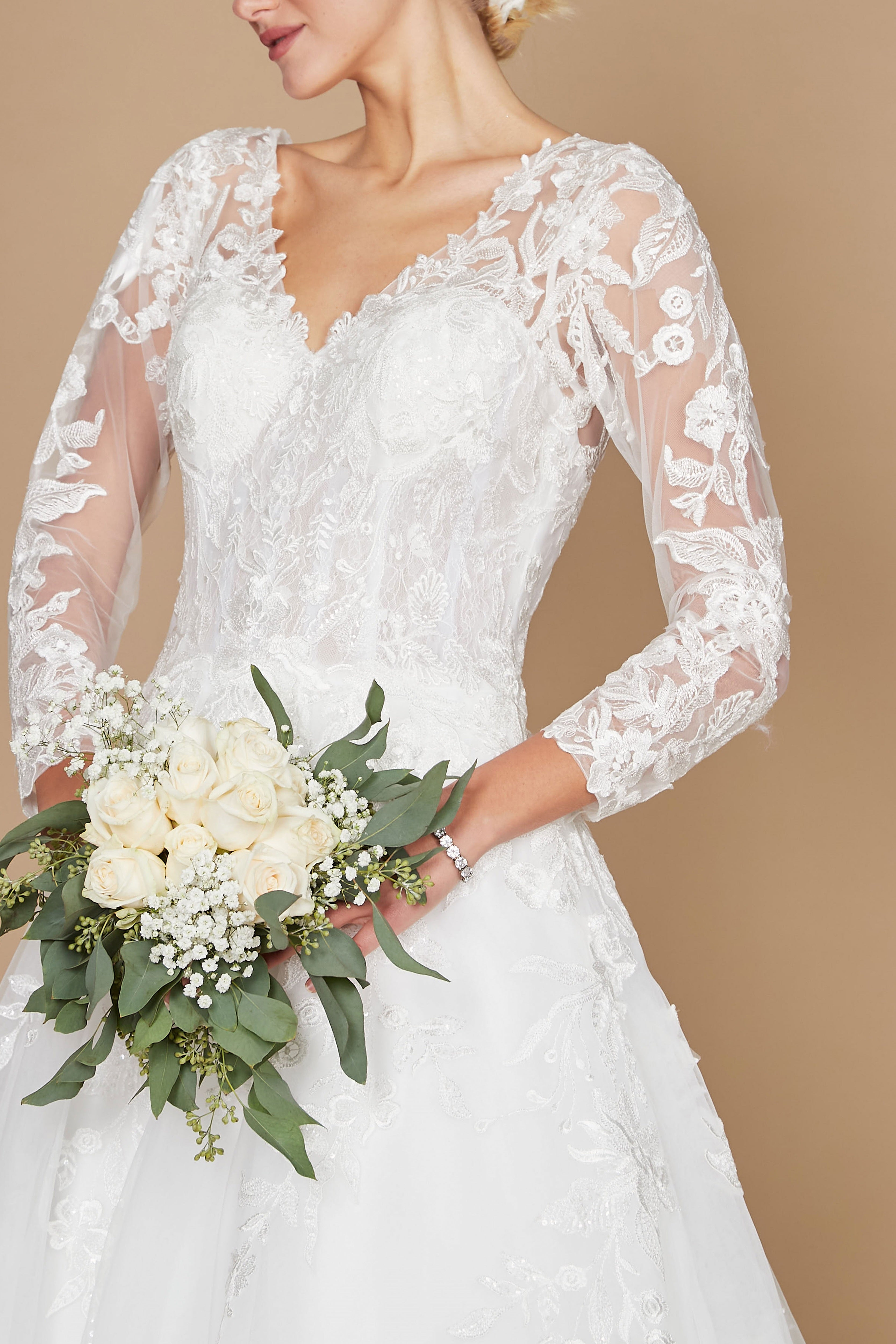 white christmas dresses Long Sleeve Lace Corset Mini Dress in White – IULOVER main image 0