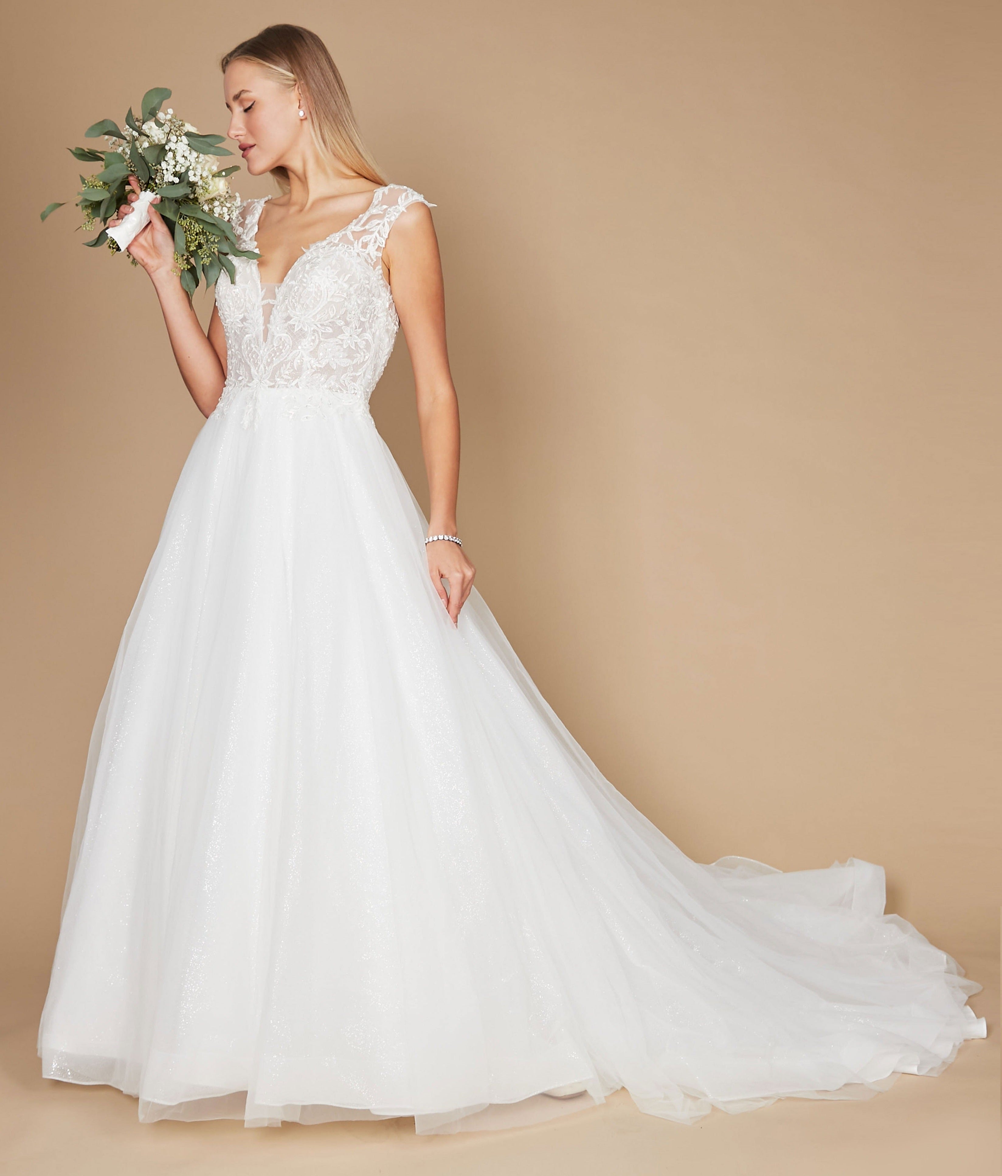 Long Cap Sleeve Lace Wedding Dress The Dress Outlet Long Cap Sleeve Lace Wedding Dress The Dress Outlet
