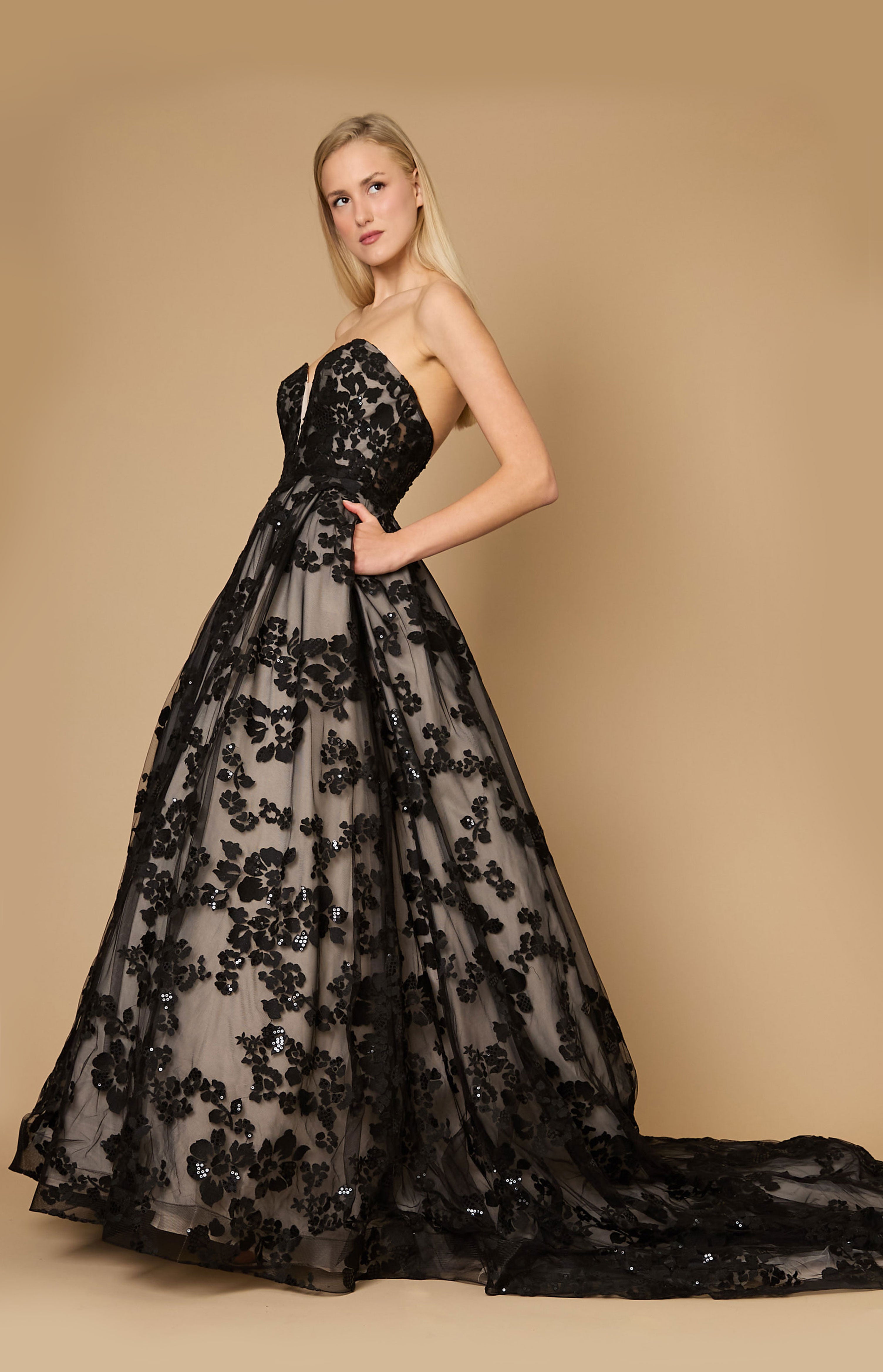Long Lace Black Weing Dress – The Dress Outlet
