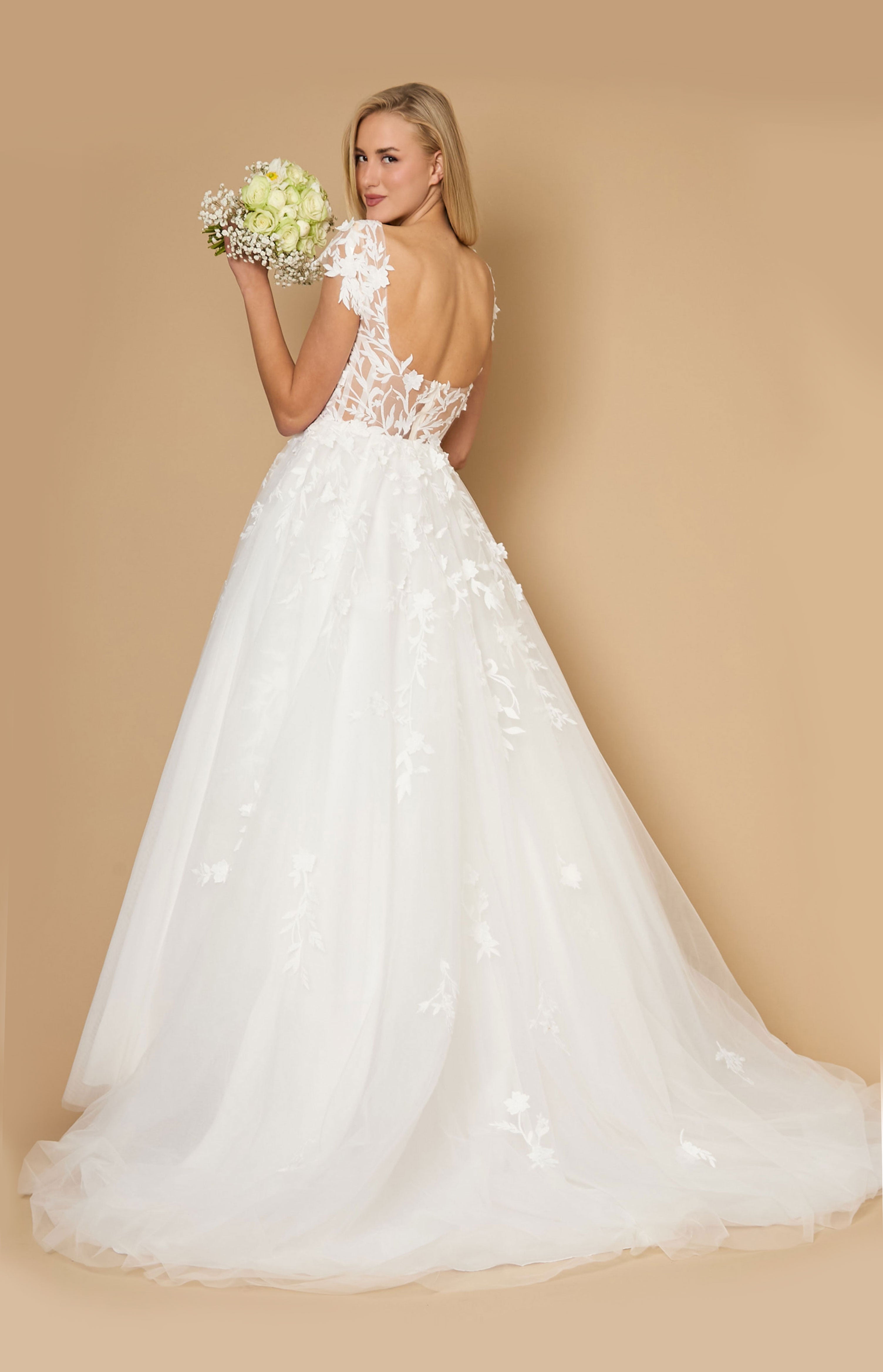 Long Thick Straps Lace Weing Dress