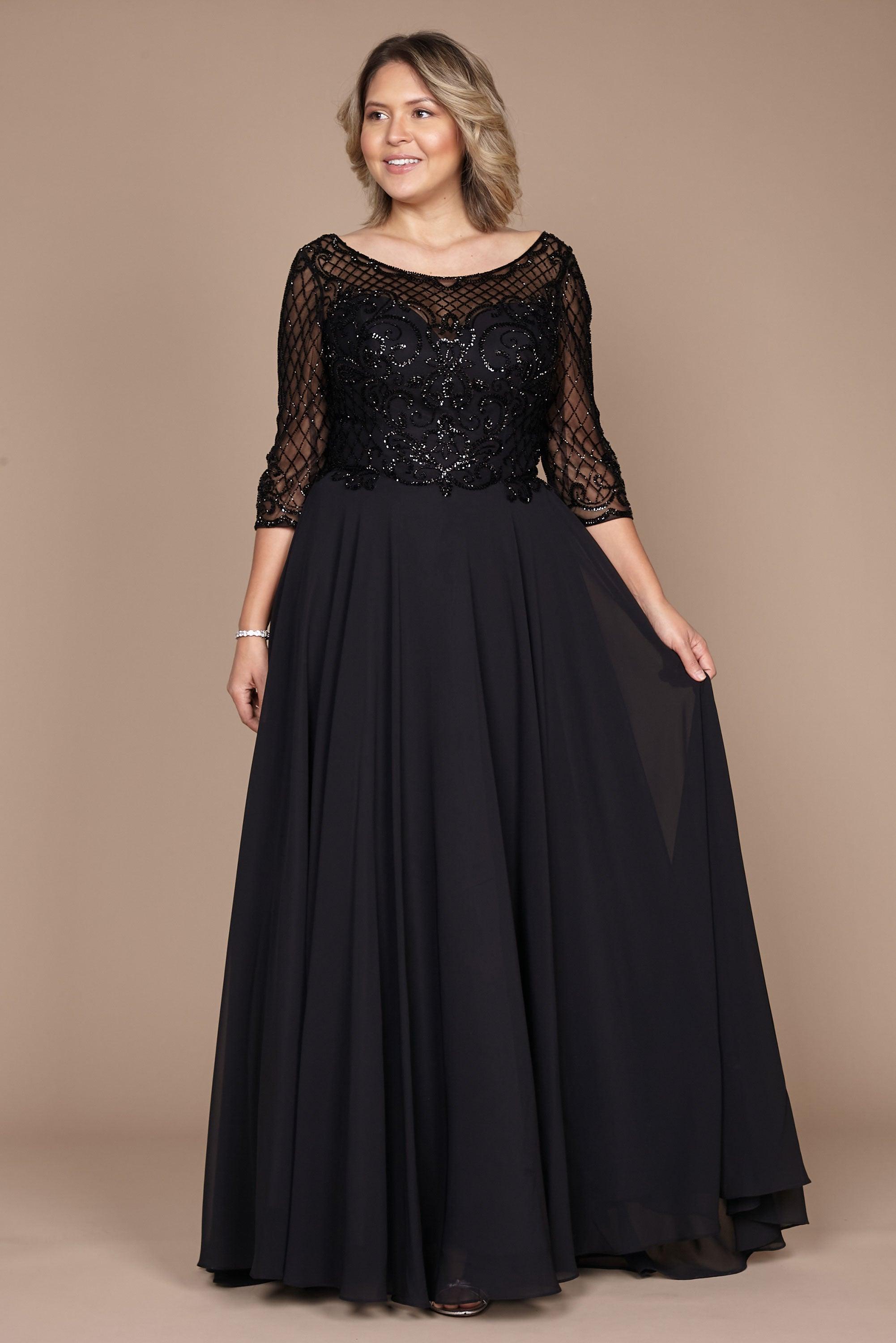 plus black mother of the bride dresses GLS Plus Size Long Mother of the Bride Dress - Burgundy