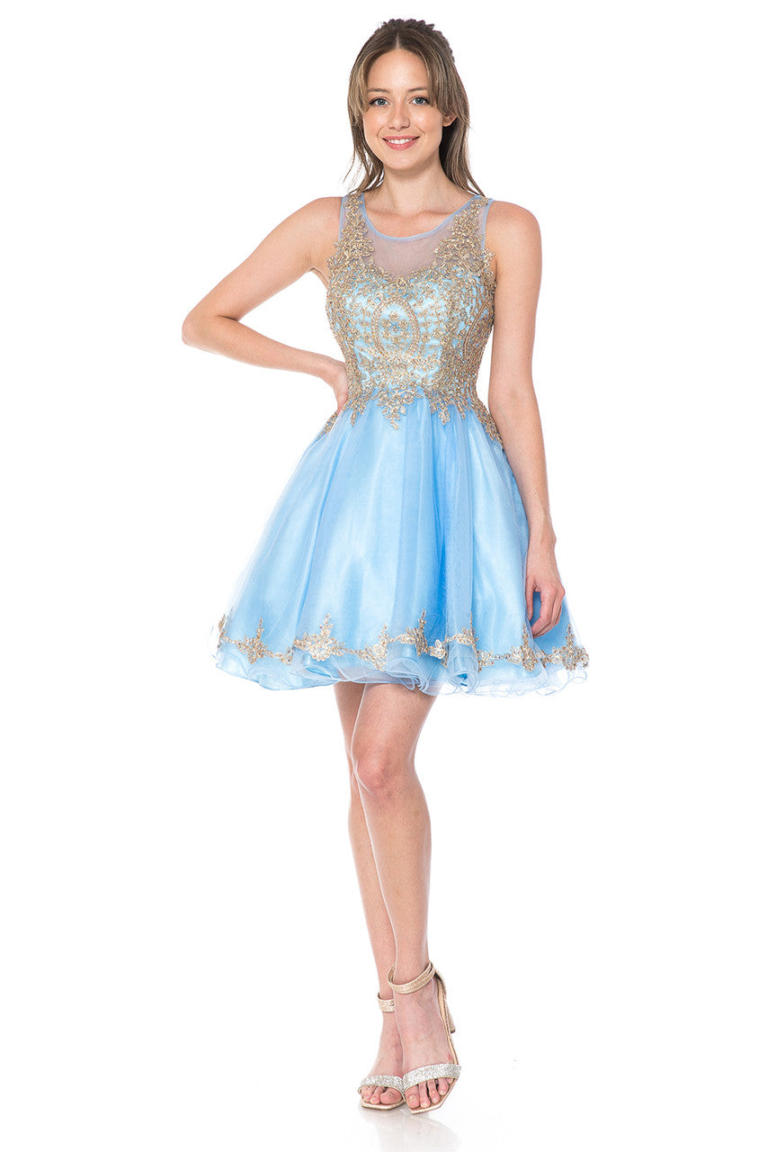 Prom Dresses A Line Short Homecoming Cocktail Dress Lenovia 8101 Skyblue