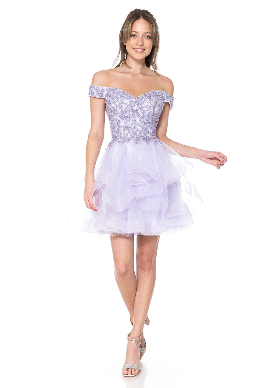 Cocktail Dresses Mini Homecoming Short Beaded Cocktail Dress Lenovia 8130 Lilac