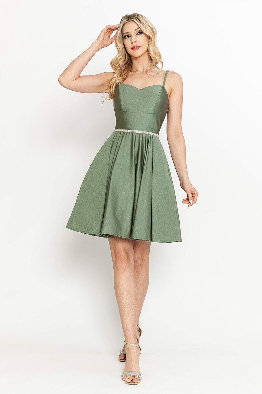 Cocktail Dresses Short Mini Cocktail A Line Dress Lenovia 5261 Sage
