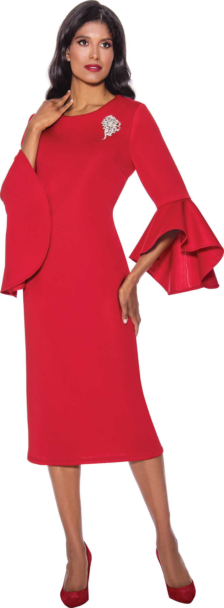 Plus Size Dresses Mother of the Bride Cocktail Midi Dress Red