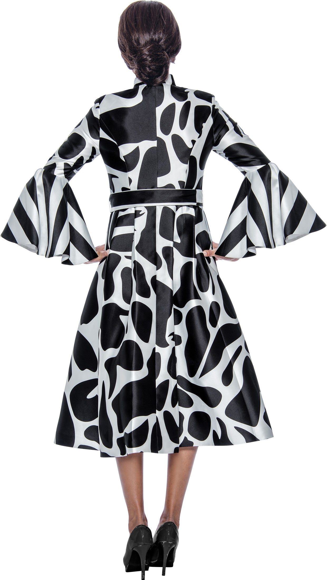 Divine Apparel DN12341W Plus Size Long Sleeve Printed Cocktail Dress The Dress Outlet Divine Apparel DN12341W Plus Size Long Sleeve Printed Cocktail Dress The Dress Outlet