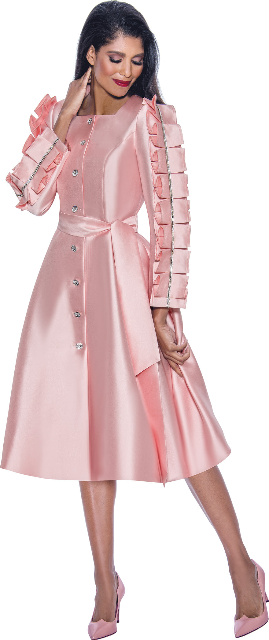 Divine Apparel DN12381 Long Sleeve A Line Cocktail Dress