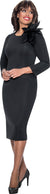 Mother of the Bride Dresses Long Sleeve Mother of the Bride Cocktail Midi Dress Black