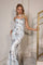 Prom Dresses Prom Long Floral Print Fitted Formal Dress Blue