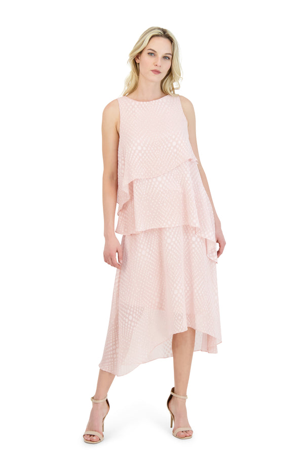 Sleeveless Tiered High-Low Dress Donna Ricco DR52527