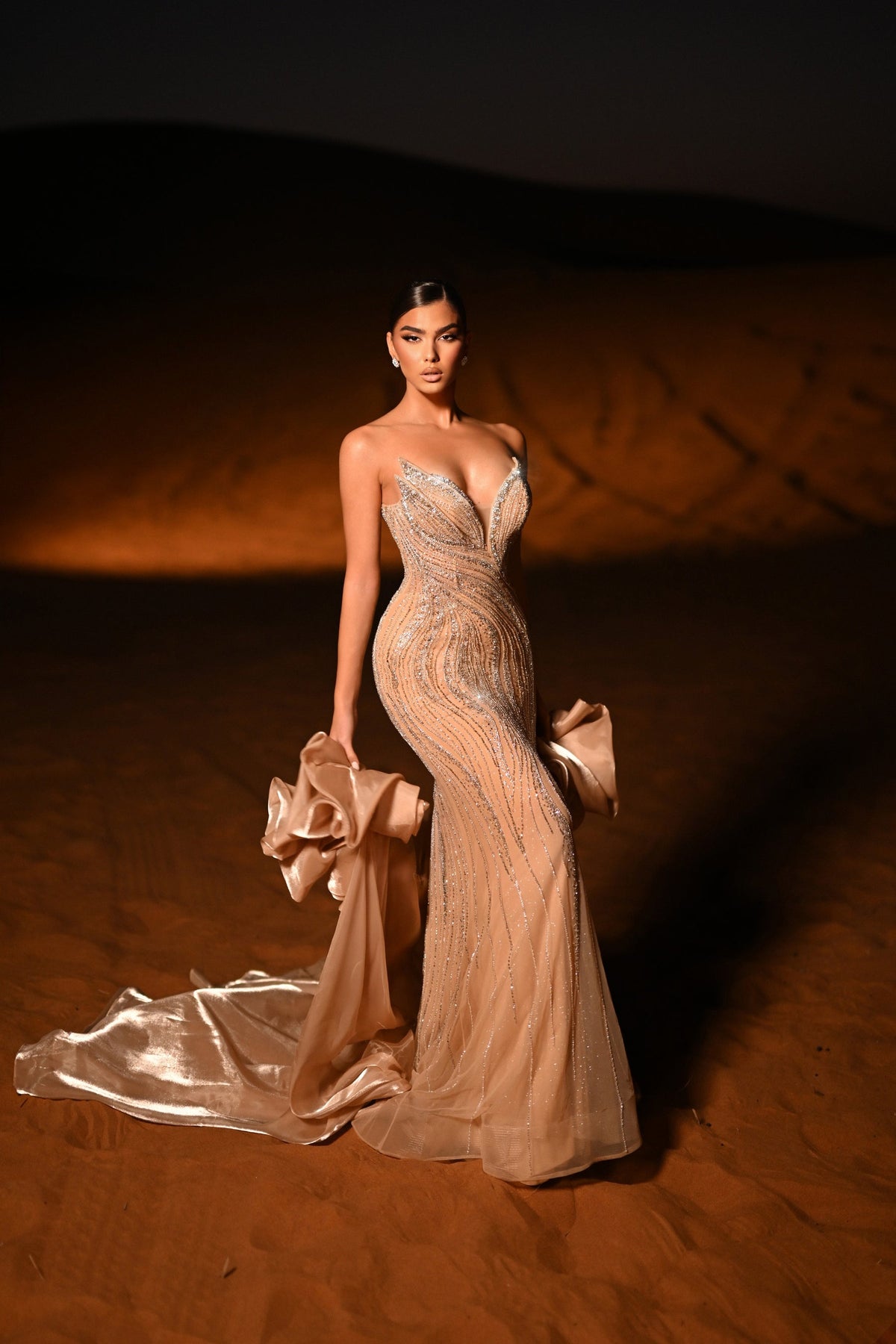 Strapless Curved Neck Floor-Length Chiffon Prom Mermaid Pre Order