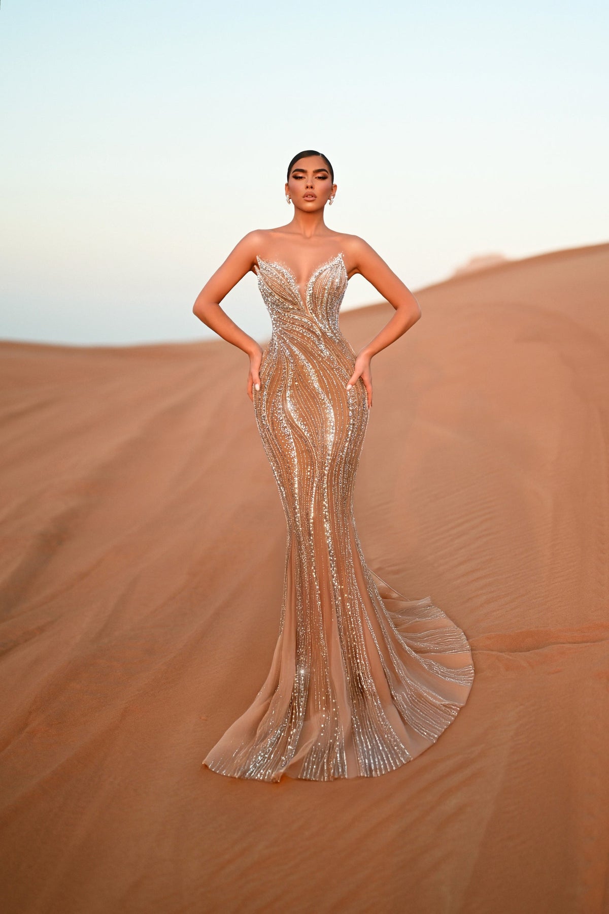 Strapless Curved Neck Floor-Length Chiffon Prom Mermaid Pre Order
