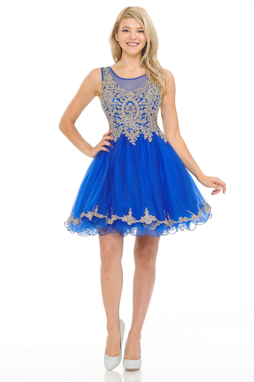 Prom Dresses A Line Short Homecoming Cocktail Dress Lenovia 8101 Royal Blue