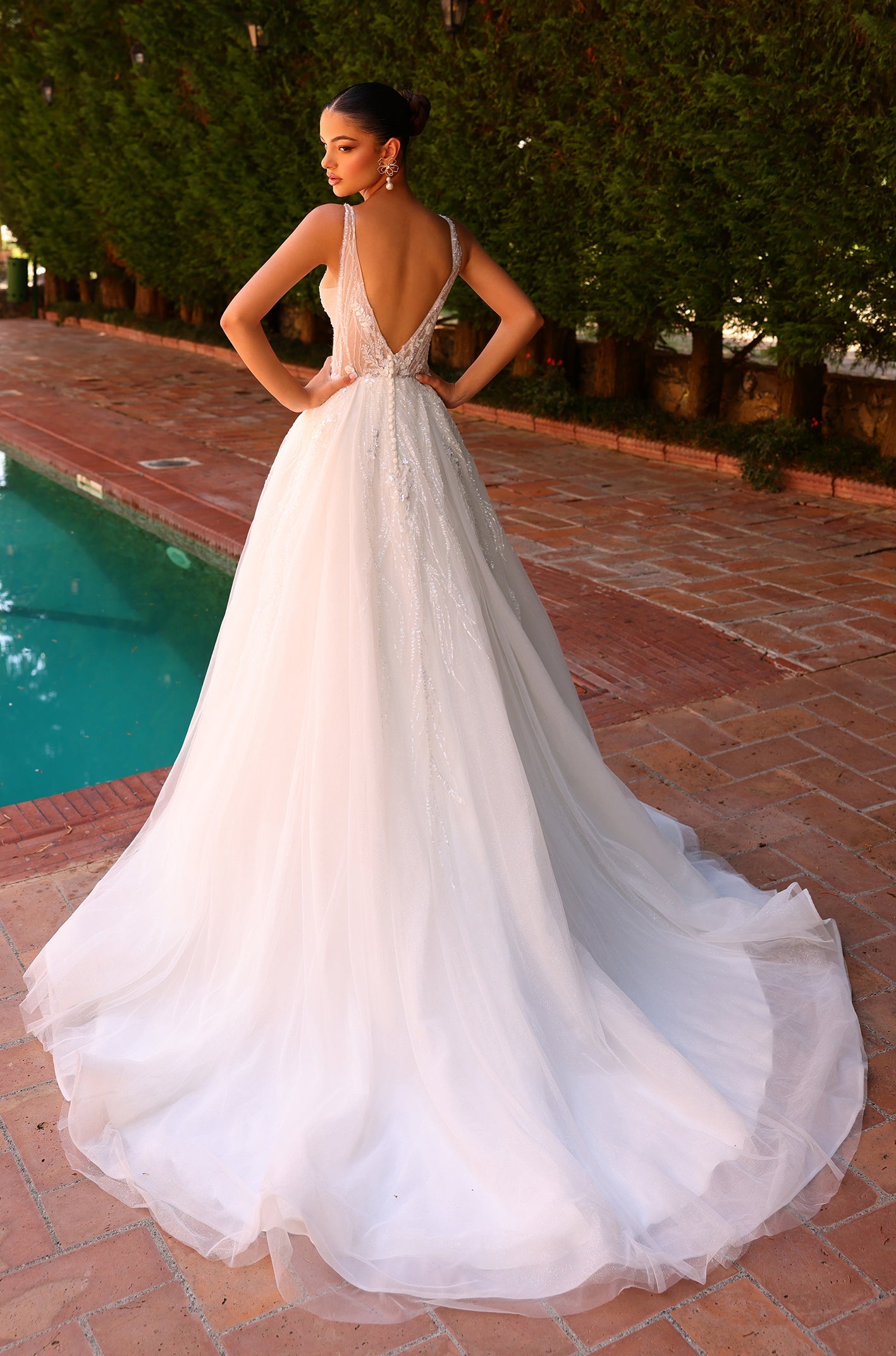 Wedding Dresses A Line Long Corset Lace Wedding Dress Amarra 88205 Ivory