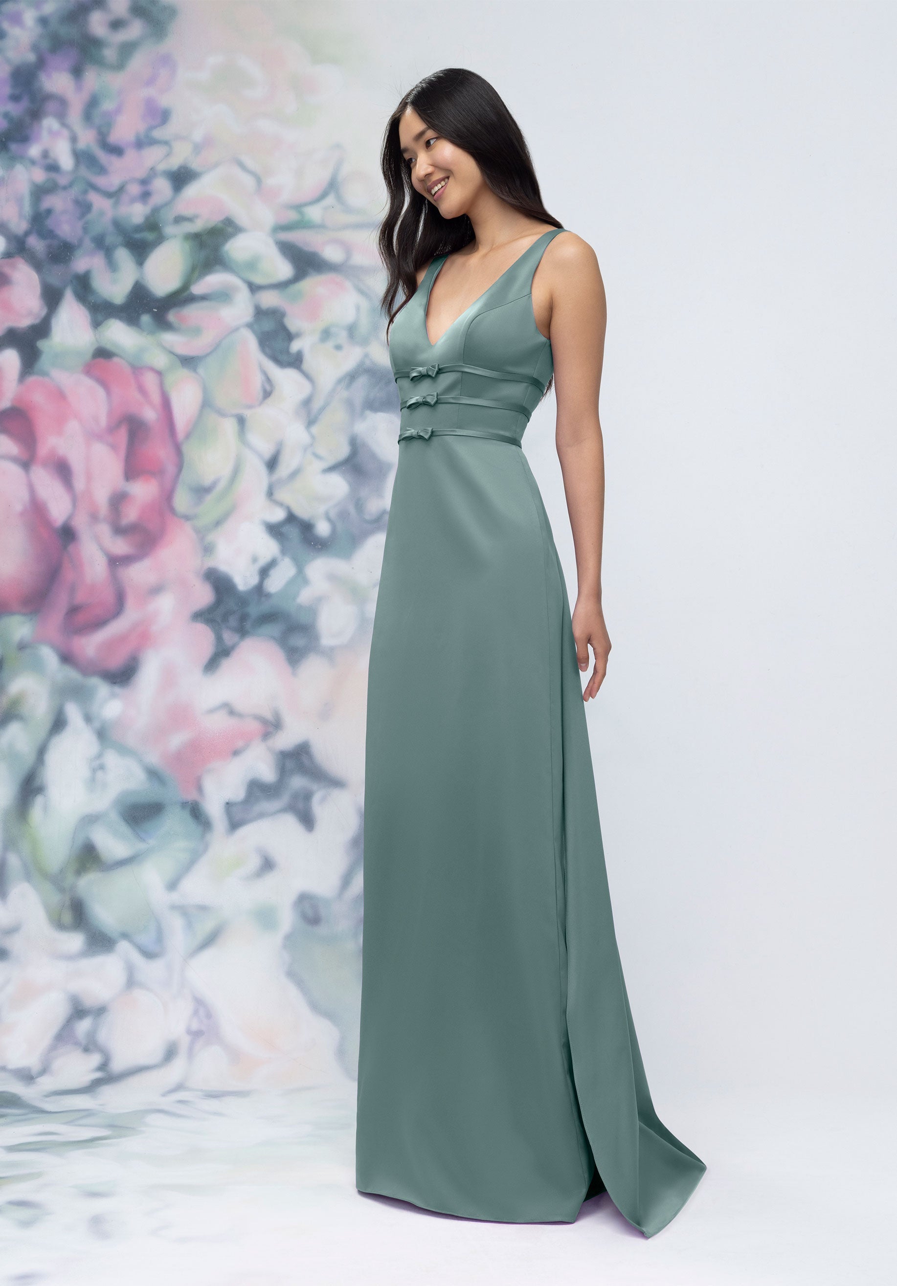 Formal Dresses Long Slit Formal Gown Deep Sea-Satin-3030013-Train