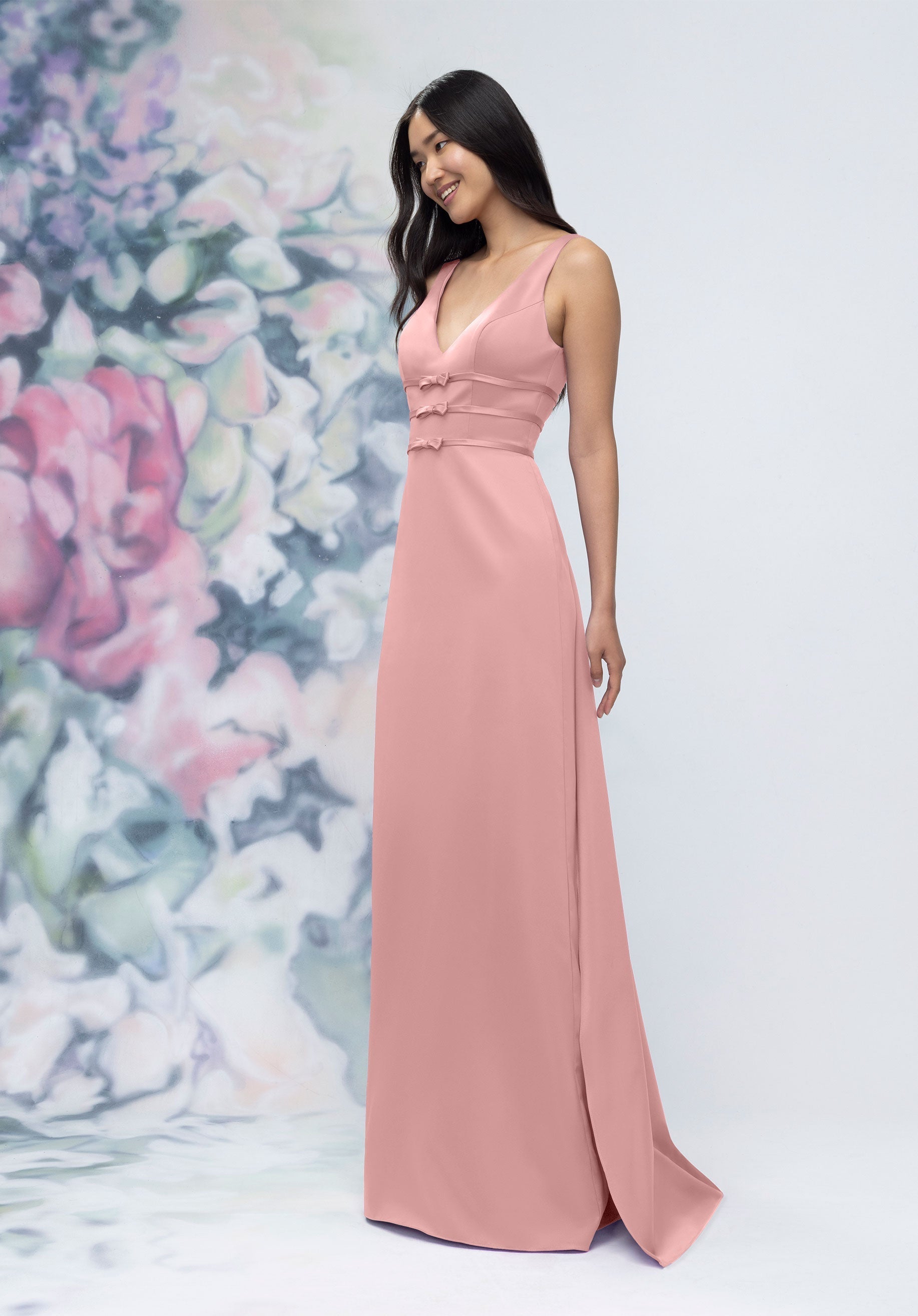 Formal Dresses Long Slit Formal Gown Desert Rose-Satin-3030013-Train