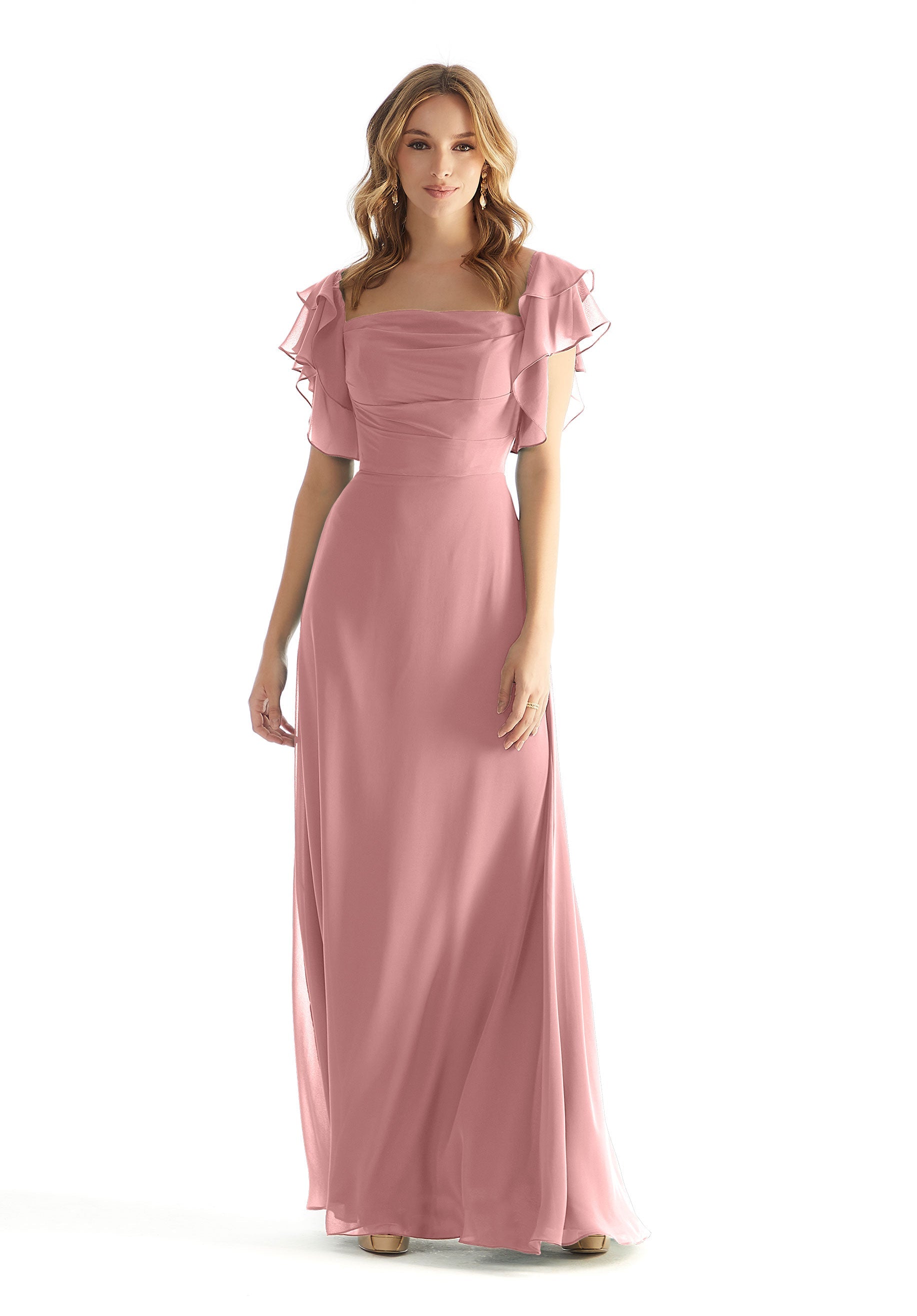Formal Dresses Ruffle Formal Long Dress Desert Rose-Chiffon-31227-Ruffle