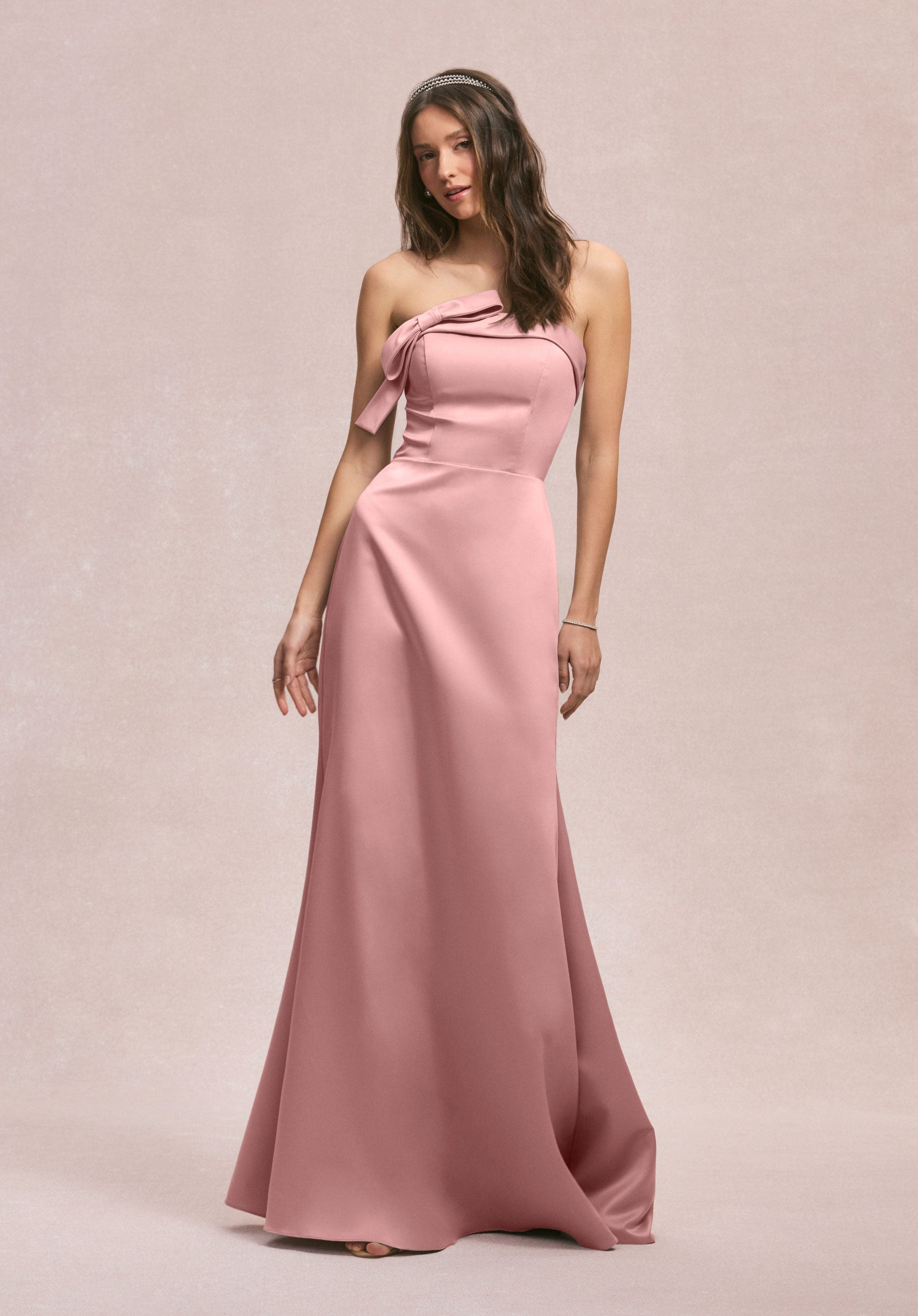 Formal Dresses Formal Long A Line Dress Desert Rose-Satin-31246-Fitted