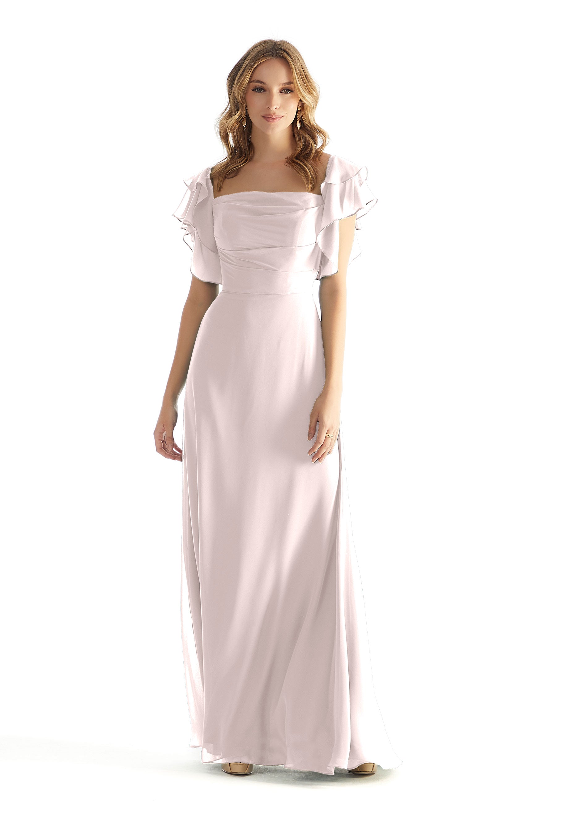 Formal Dresses Ruffle A Line Long Formal Dress Dew Drop-Chiffon-31227-Ruffle