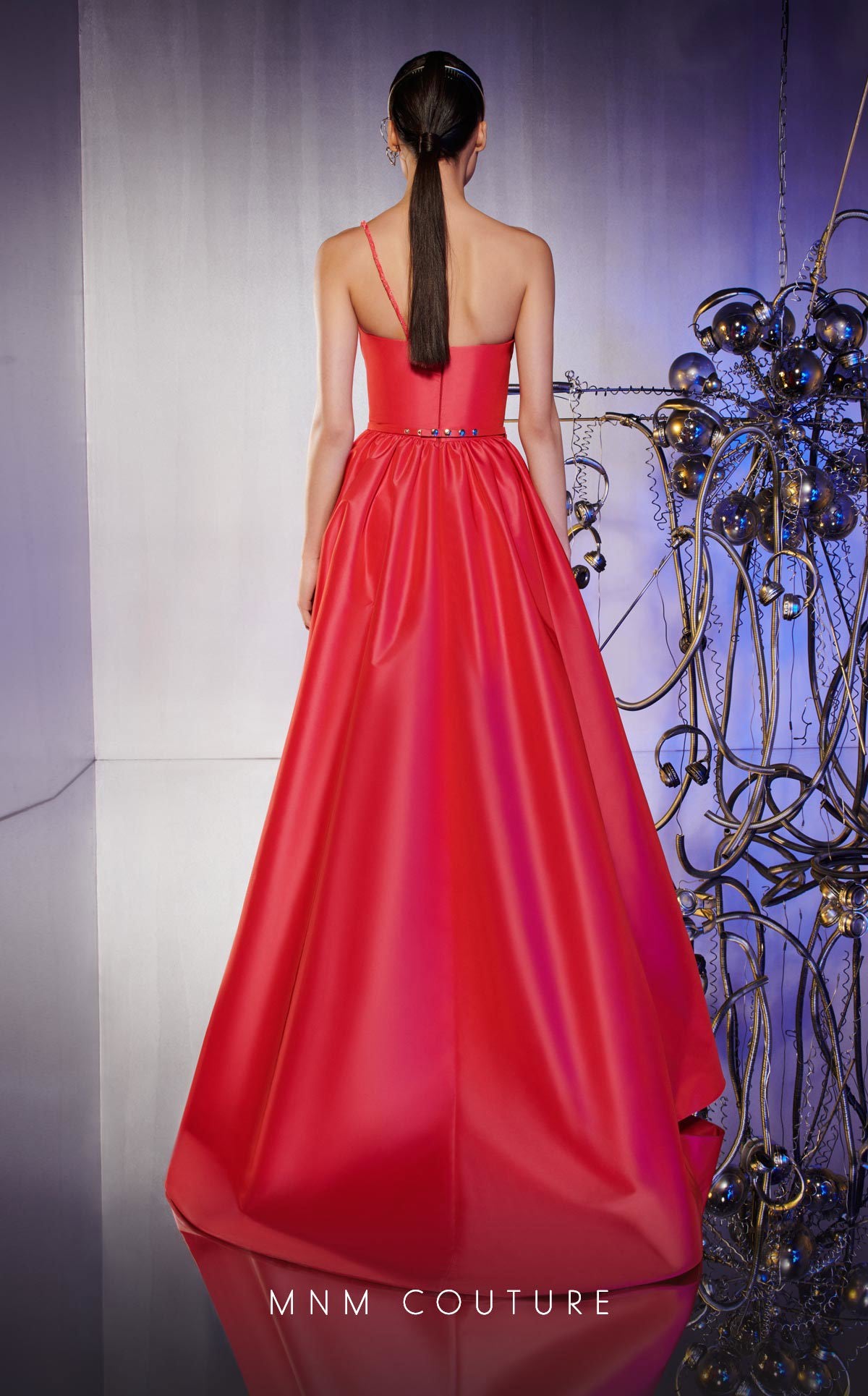 MNM Couture E0031 Long Slit A Line Pleated Formal Evening Dress