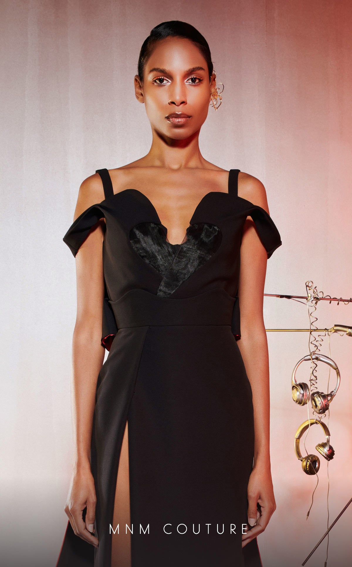 MNM Couture E0032 Long A Line Slit Formal Dress