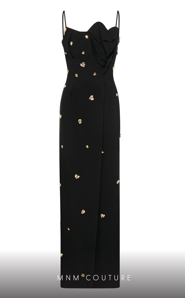 Sweetheart Floor-Length Crepe Formal Sheath MNM Couture E0039