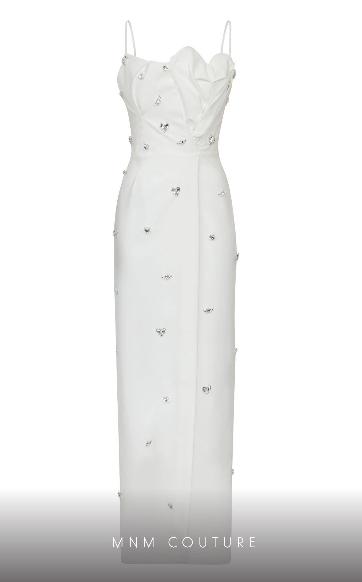 Sweetheart Floor-Length Crepe Formal Sheath MNM Couture E0039