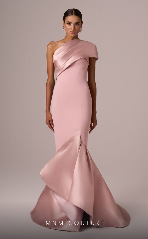 MNM Couture E0083 Long Mermaid Formal Pleated Prom Dress
