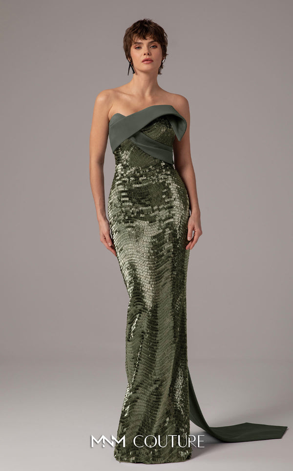 Long Formal Prom Fitted Dress MNM Couture E0087