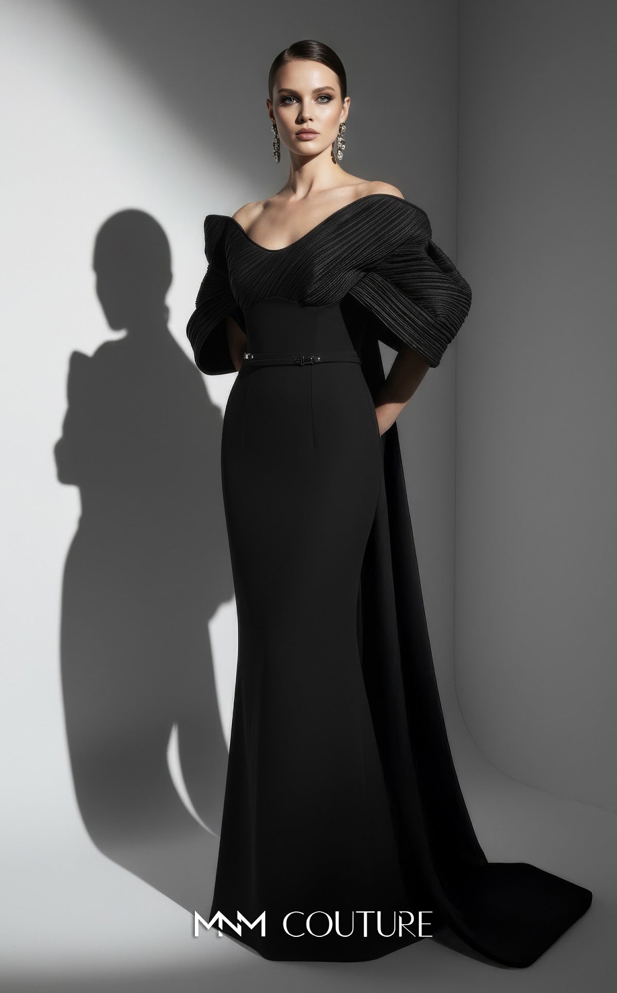 Formal Dresses Long Prom Formal Fitted Evening Dress MNM Couture E0088 Black