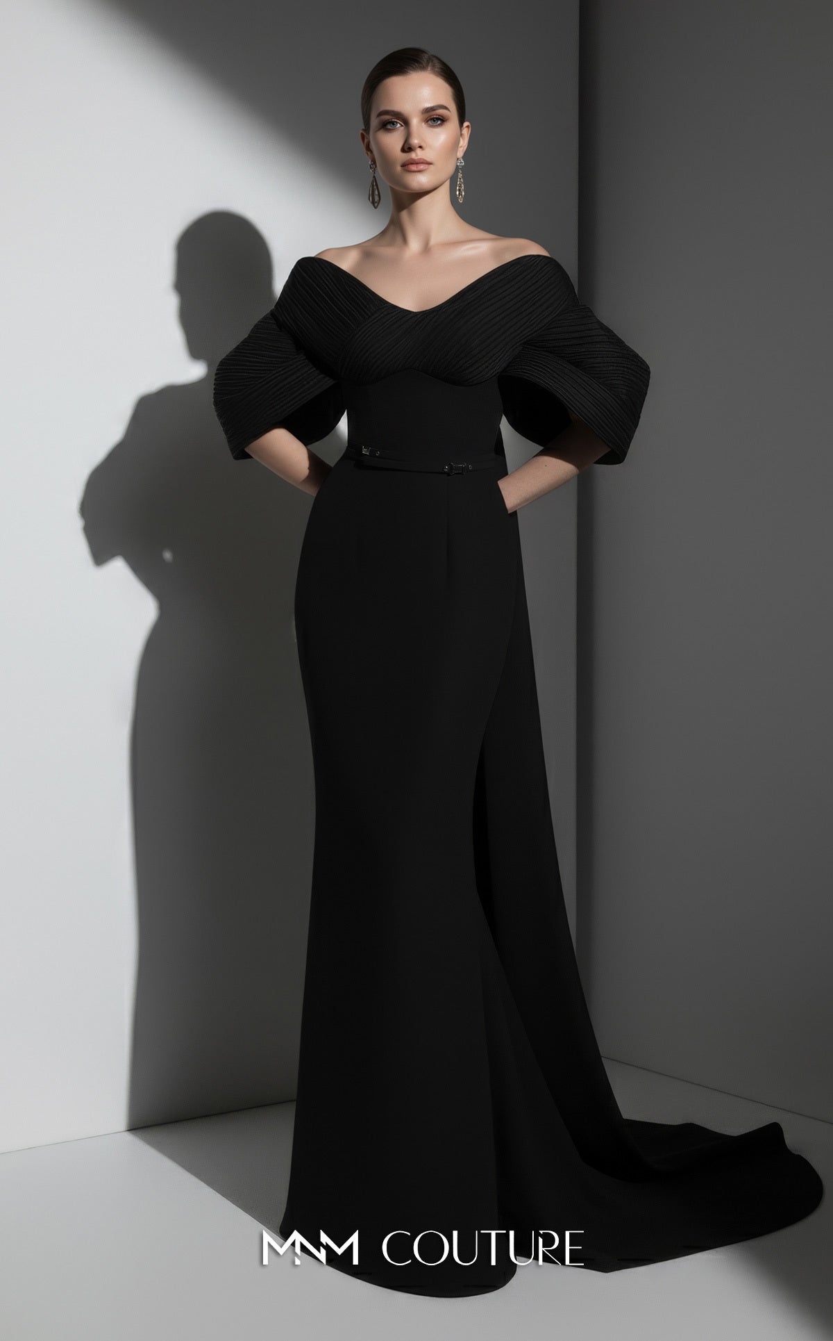 Formal Dresses Long Prom Formal Fitted Evening Dress MNM Couture E0088 Black