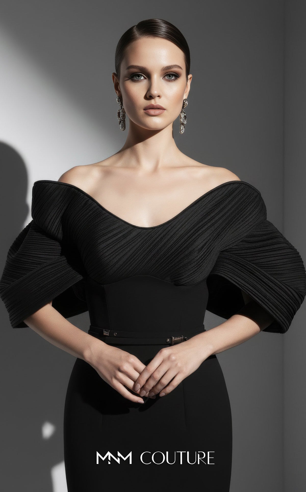 Formal Dresses Long Prom Formal Fitted Evening Dress MNM Couture E0088 Black