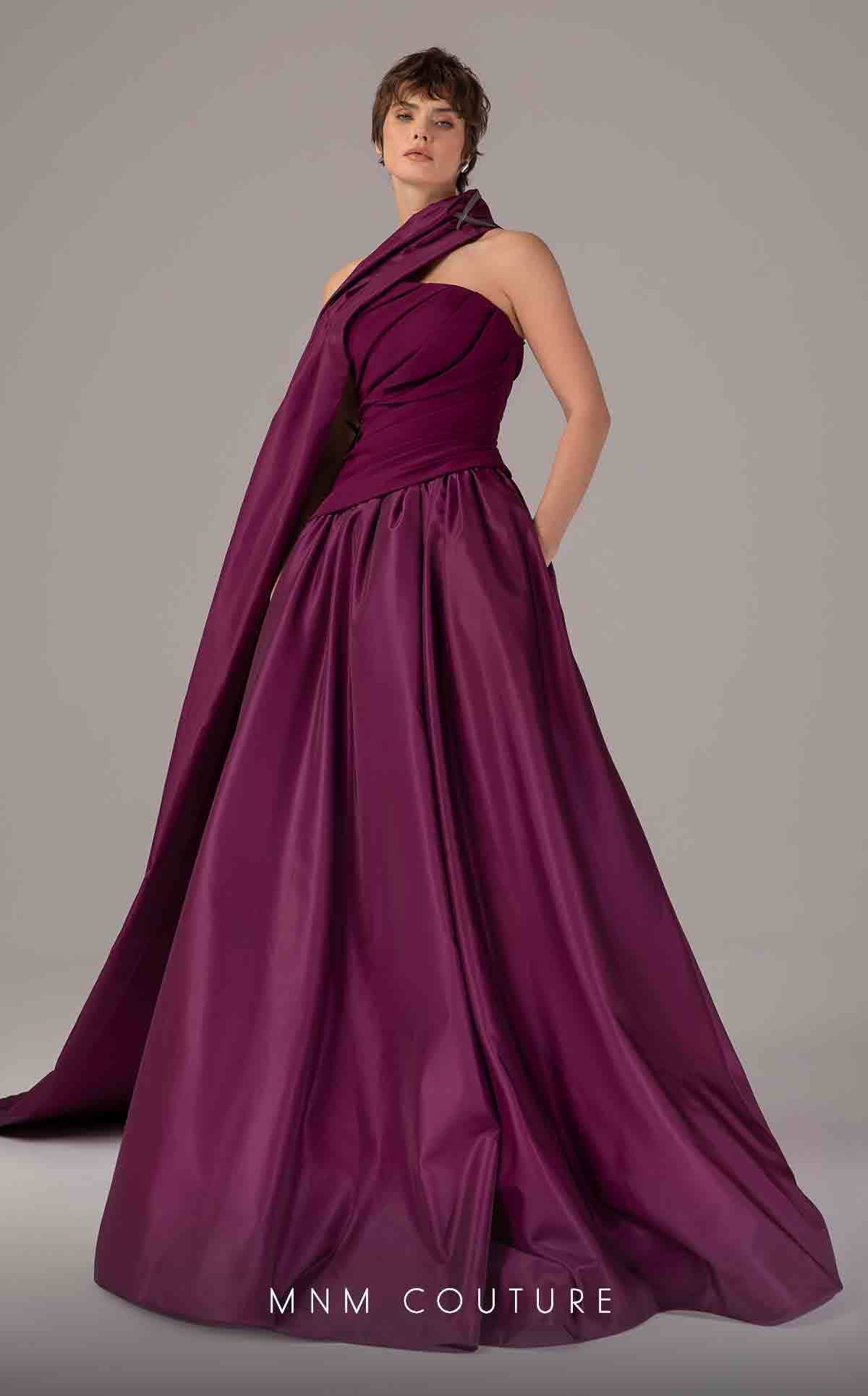Formal Dresses Long Pleated A Line Prom Formal Dress MNM Couture E0089 Purple