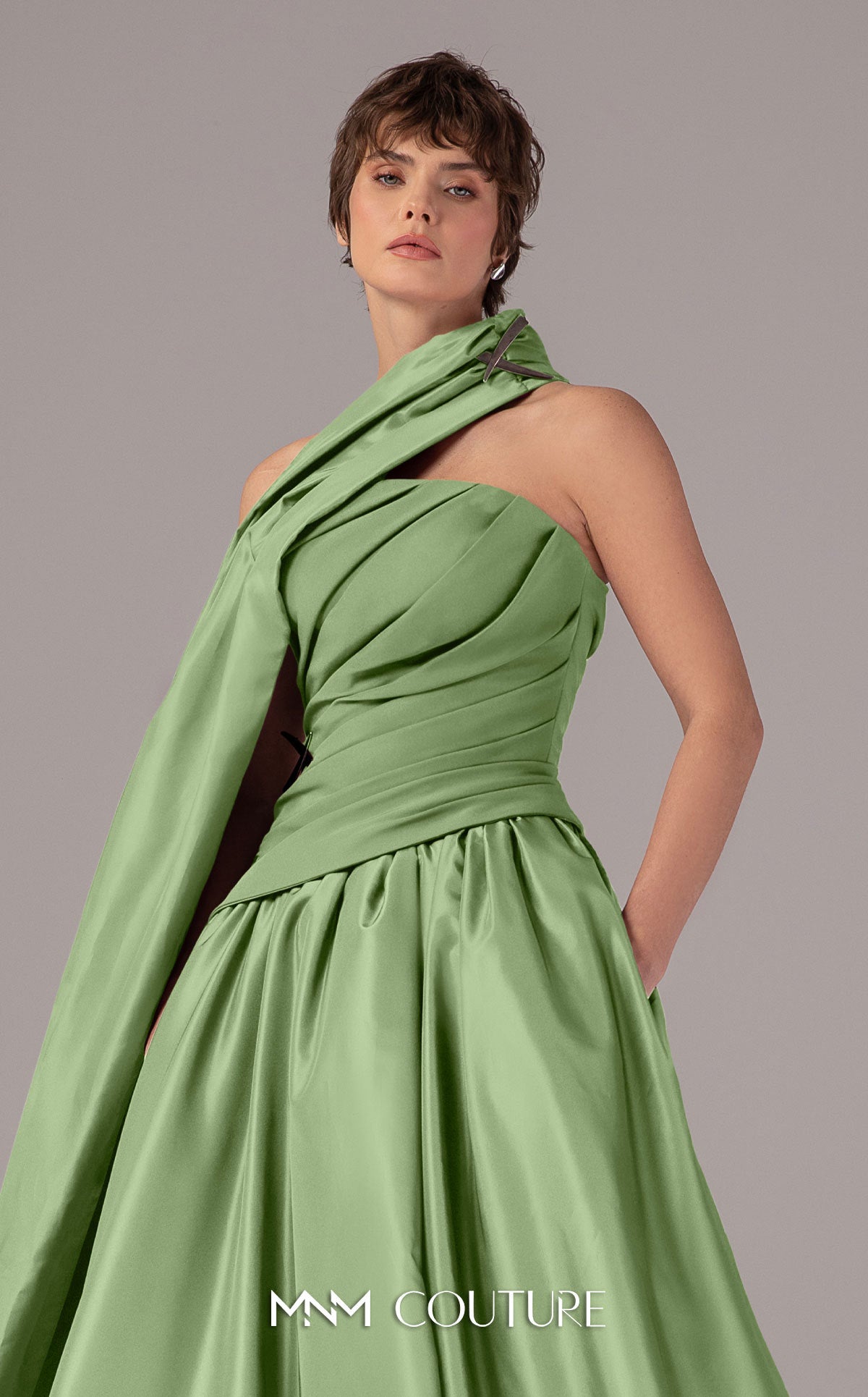 Formal Dresses Long Pleated A Line Prom Formal Dress MNM Couture E0089 Pistache