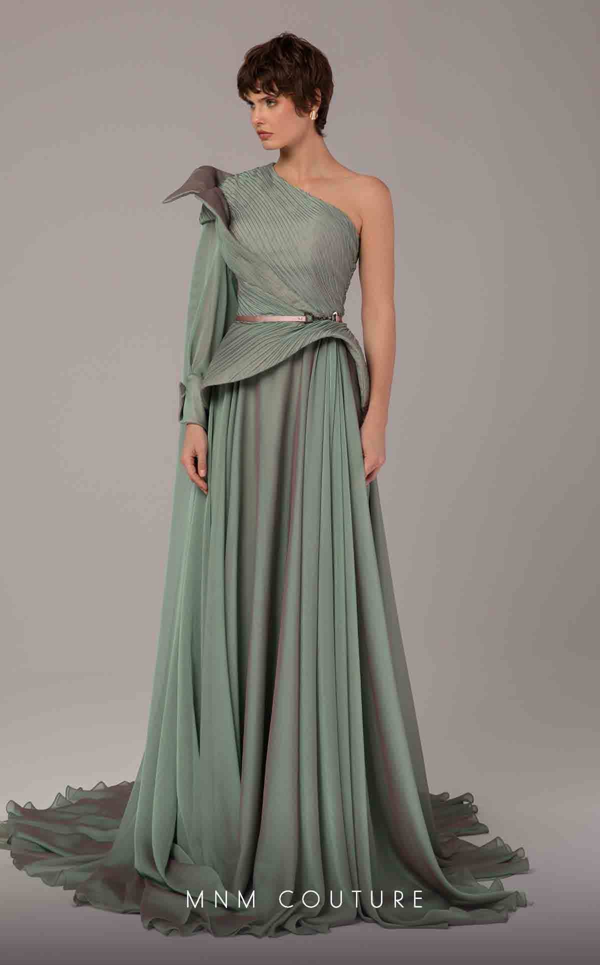 Mother of the Bride Dresses Pleated Cape Formal Long Mother of the Bride Dress Green
