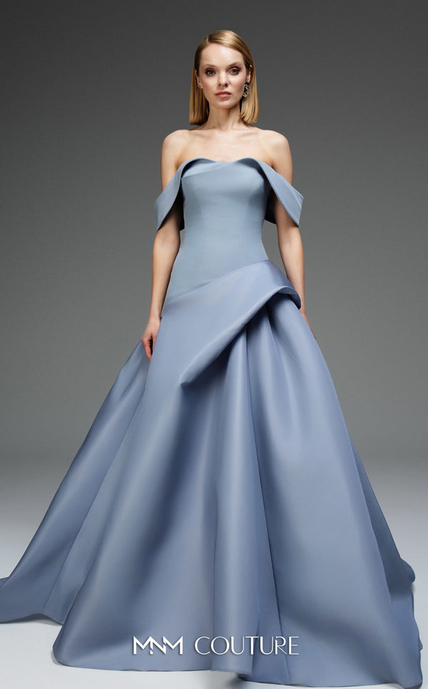 Pleated Long Formal A Line Prom Dress MNM Couture E0103