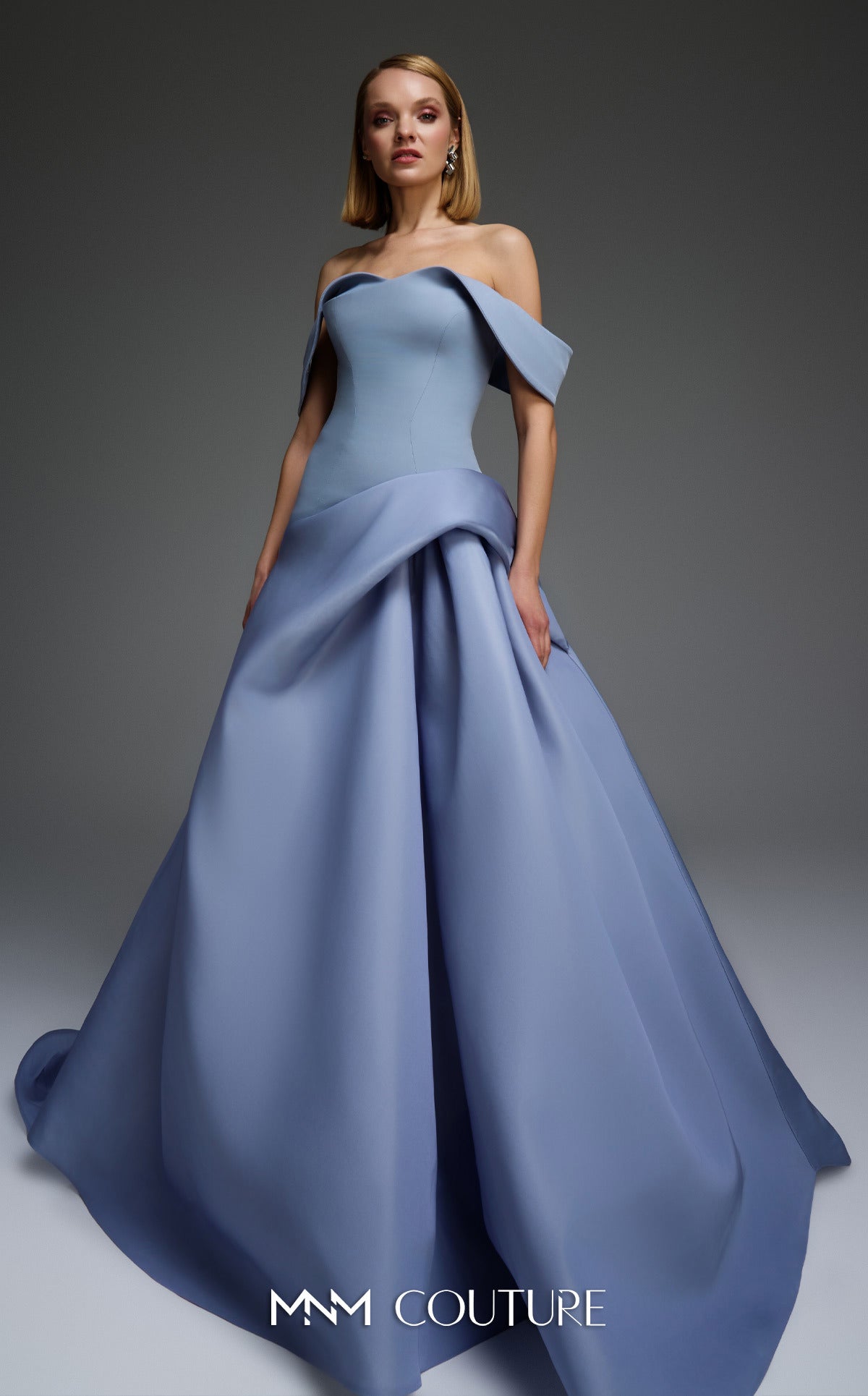 Formal Dresses Pleated Long Formal A Line Prom Dress MNM Couture E0103 Ice Blue