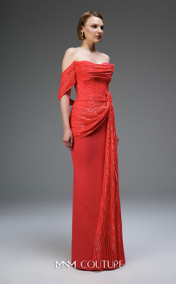 Long Formal Fitted Sequin Prom Dress MNM Couture E0104