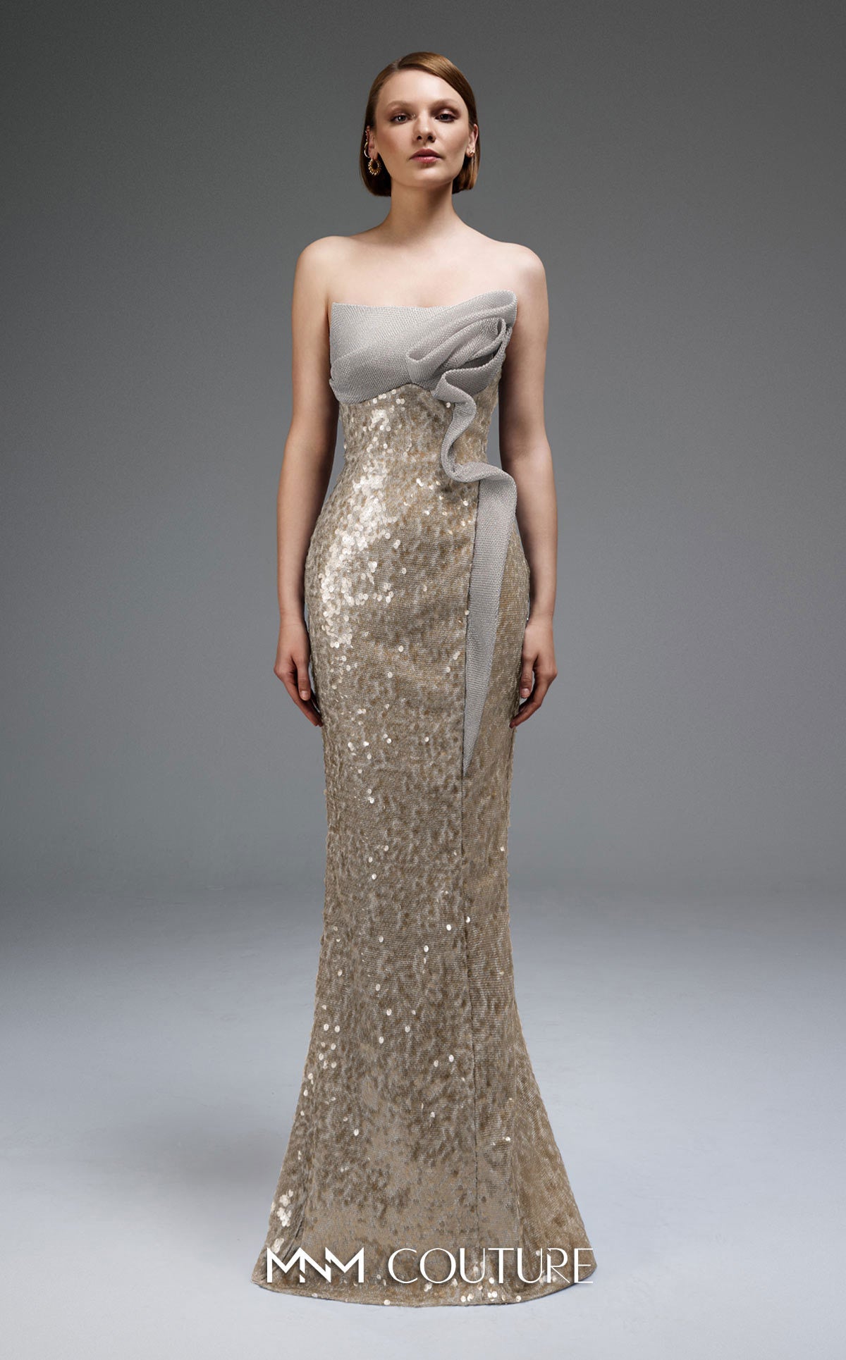 Prom Dresses Long Formal Fitted Sequin Glitter Prom Dress MNM Couture E0105 Gold