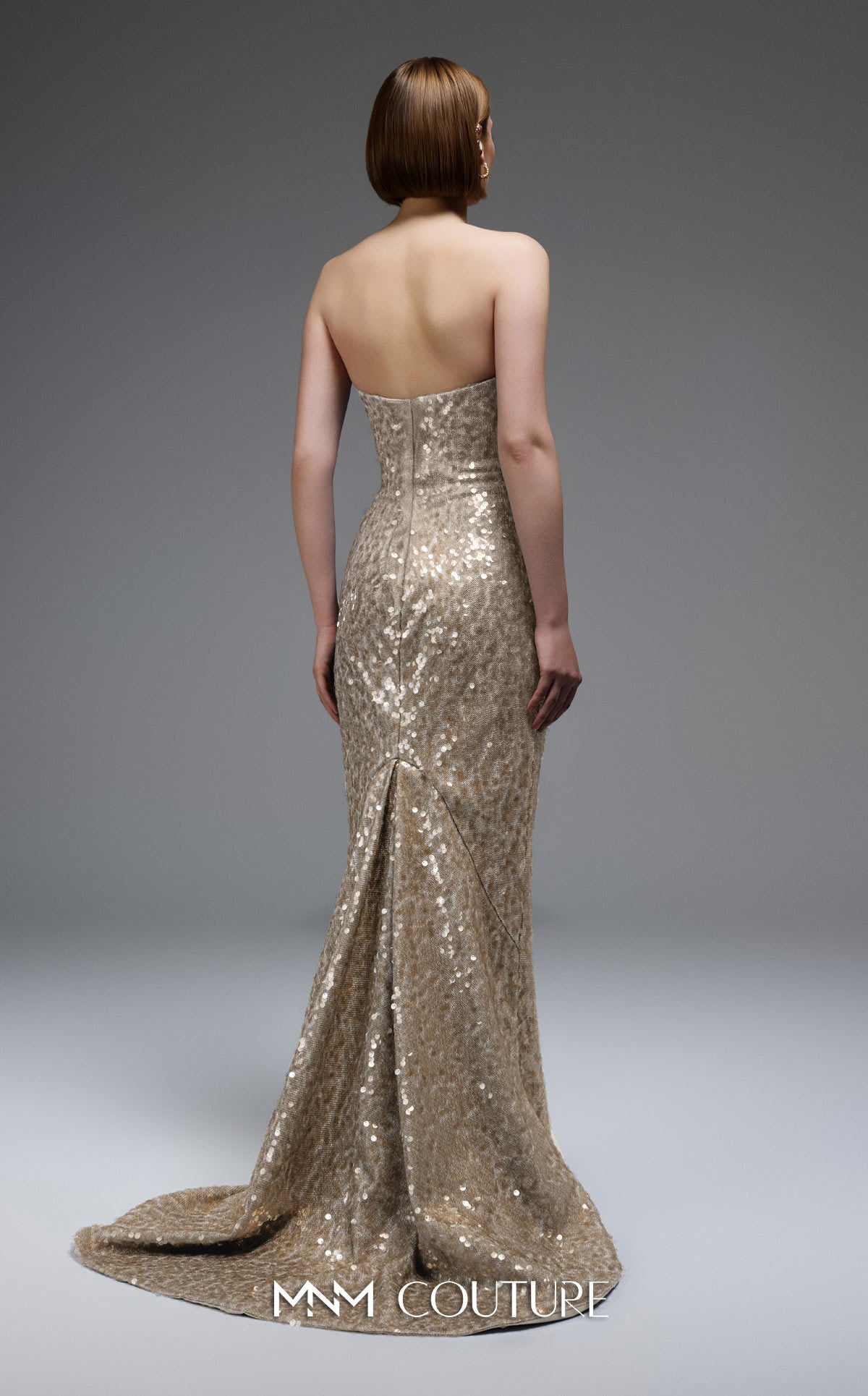 Prom Dresses Long Formal Fitted Sequin Glitter Prom Dress MNM Couture E0105 Gold