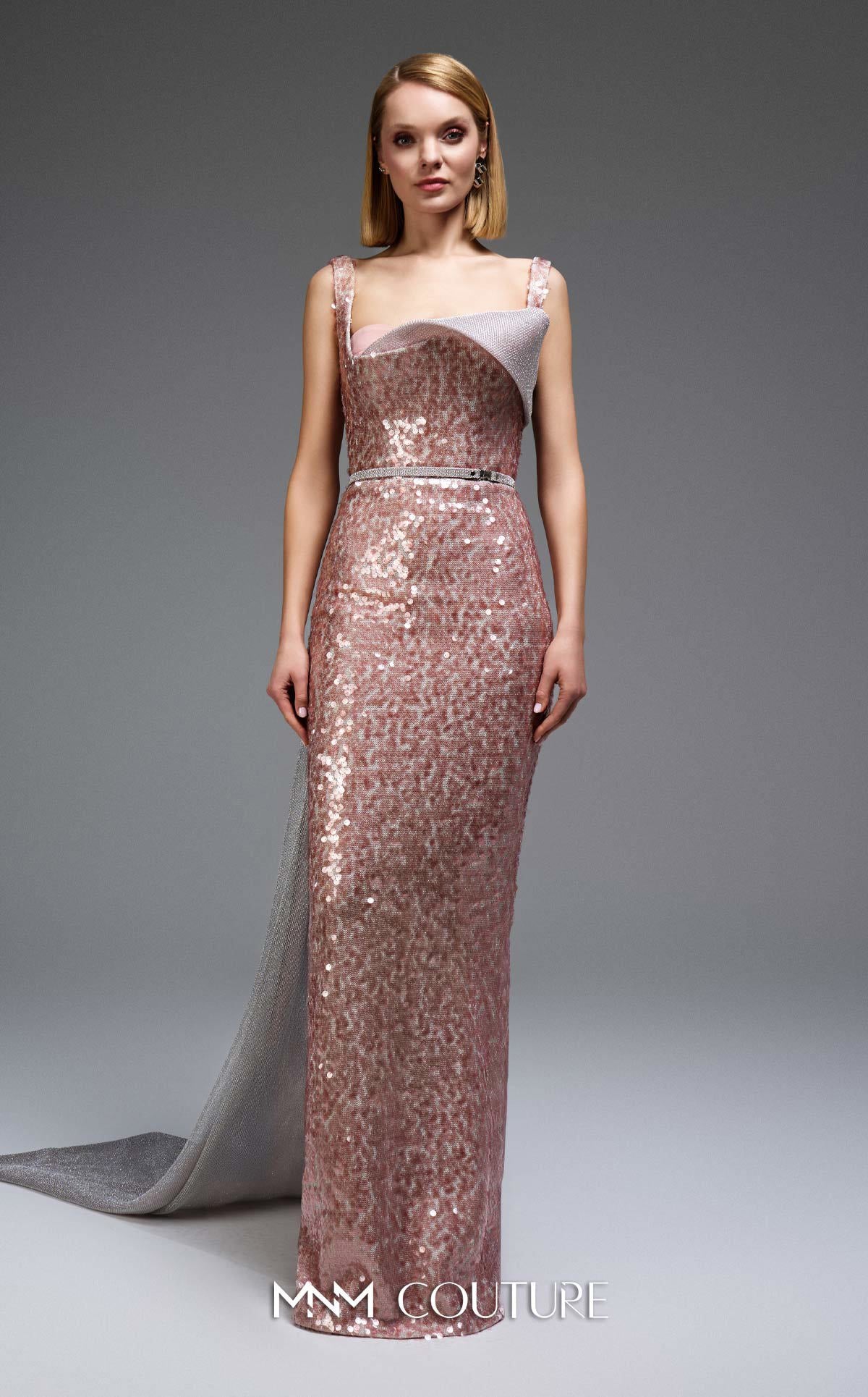 Prom Dresses Long Formal Sequin Cape Prom Dress MNM Couture E0108 Pink