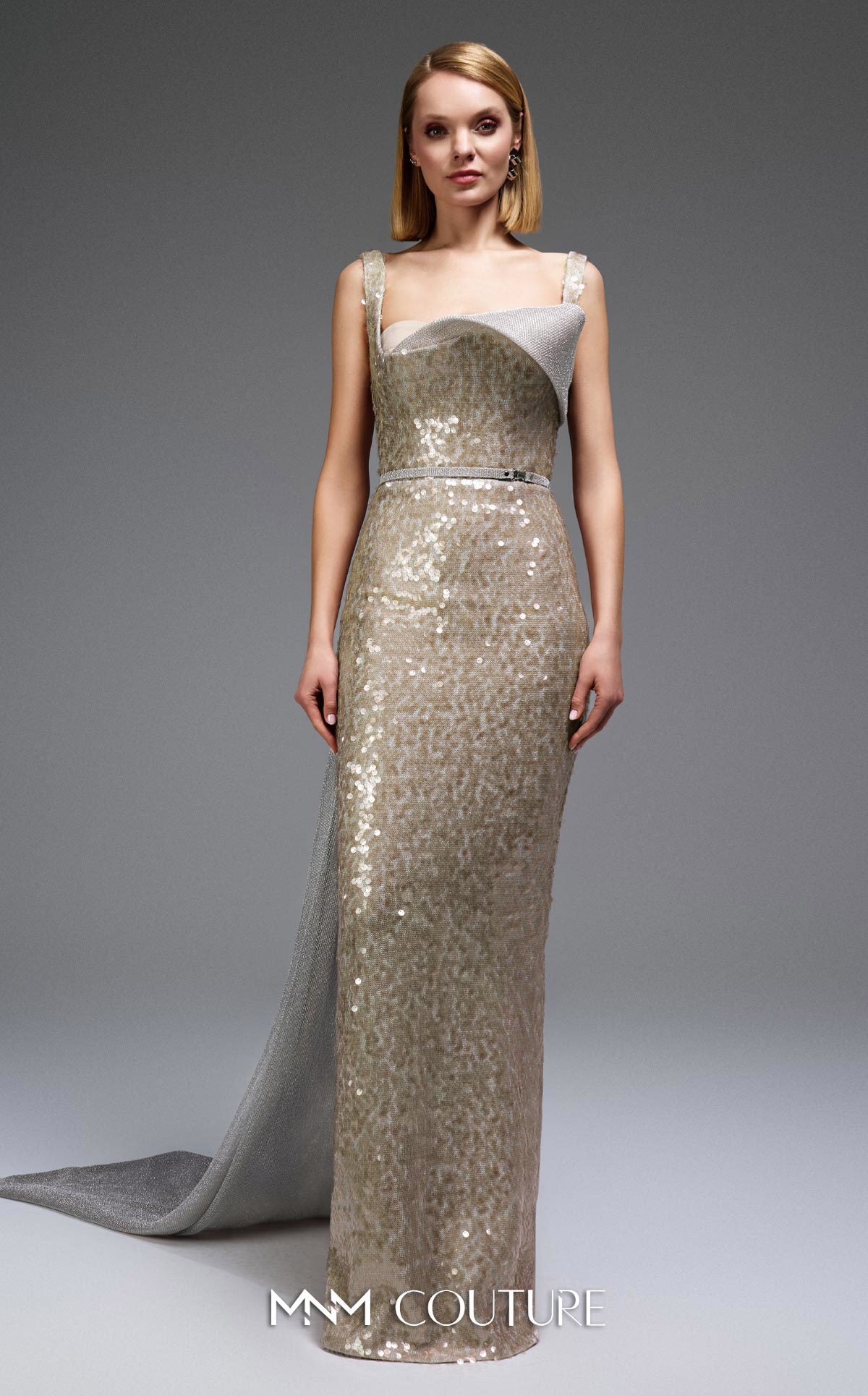 Prom Dresses Long Formal Sequin Cape Prom Dress MNM Couture E0108 Gold